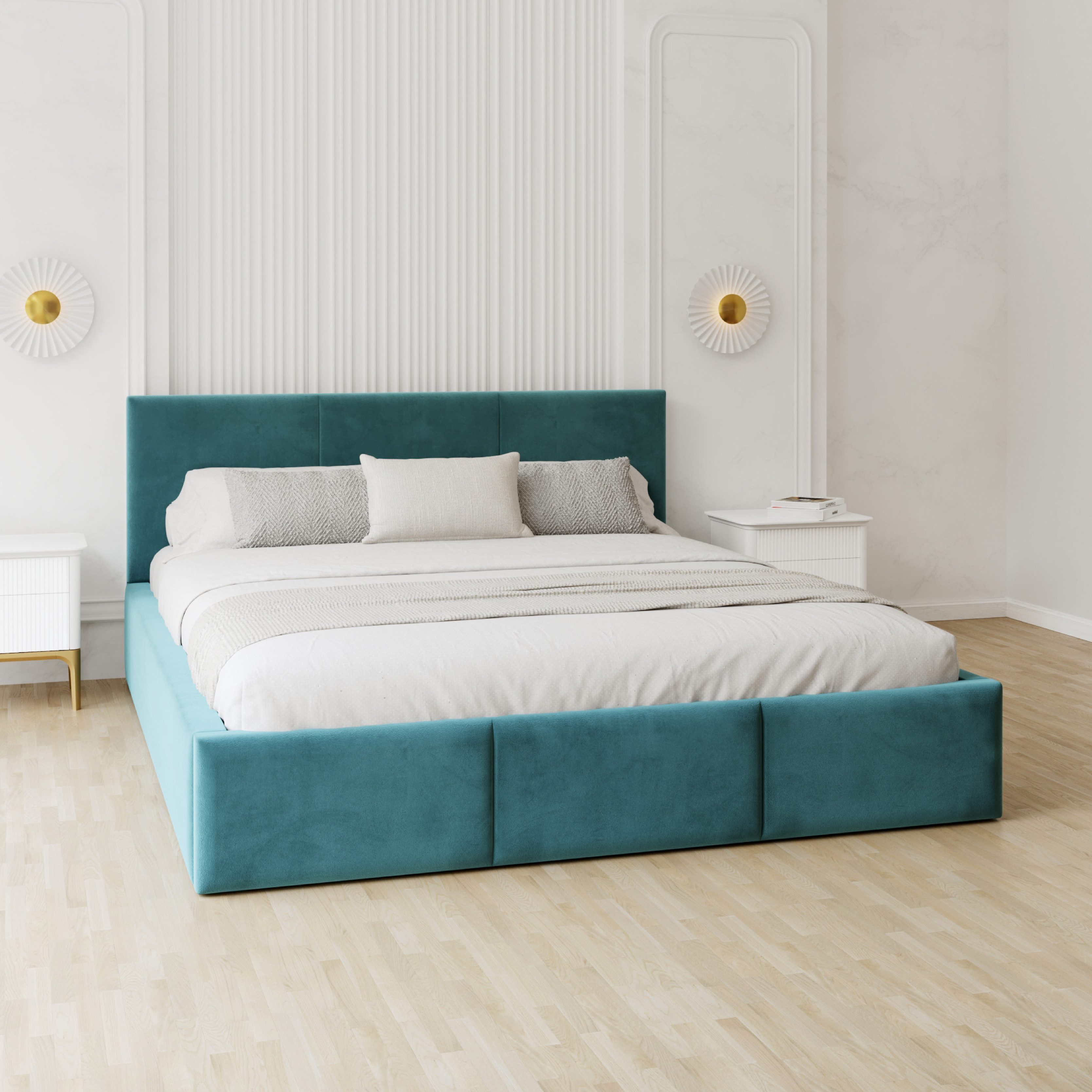 FDM Polsterbett AMBER modern mit Bettkasten MADE IN EU - mit Trinity Velour günstig online kaufen