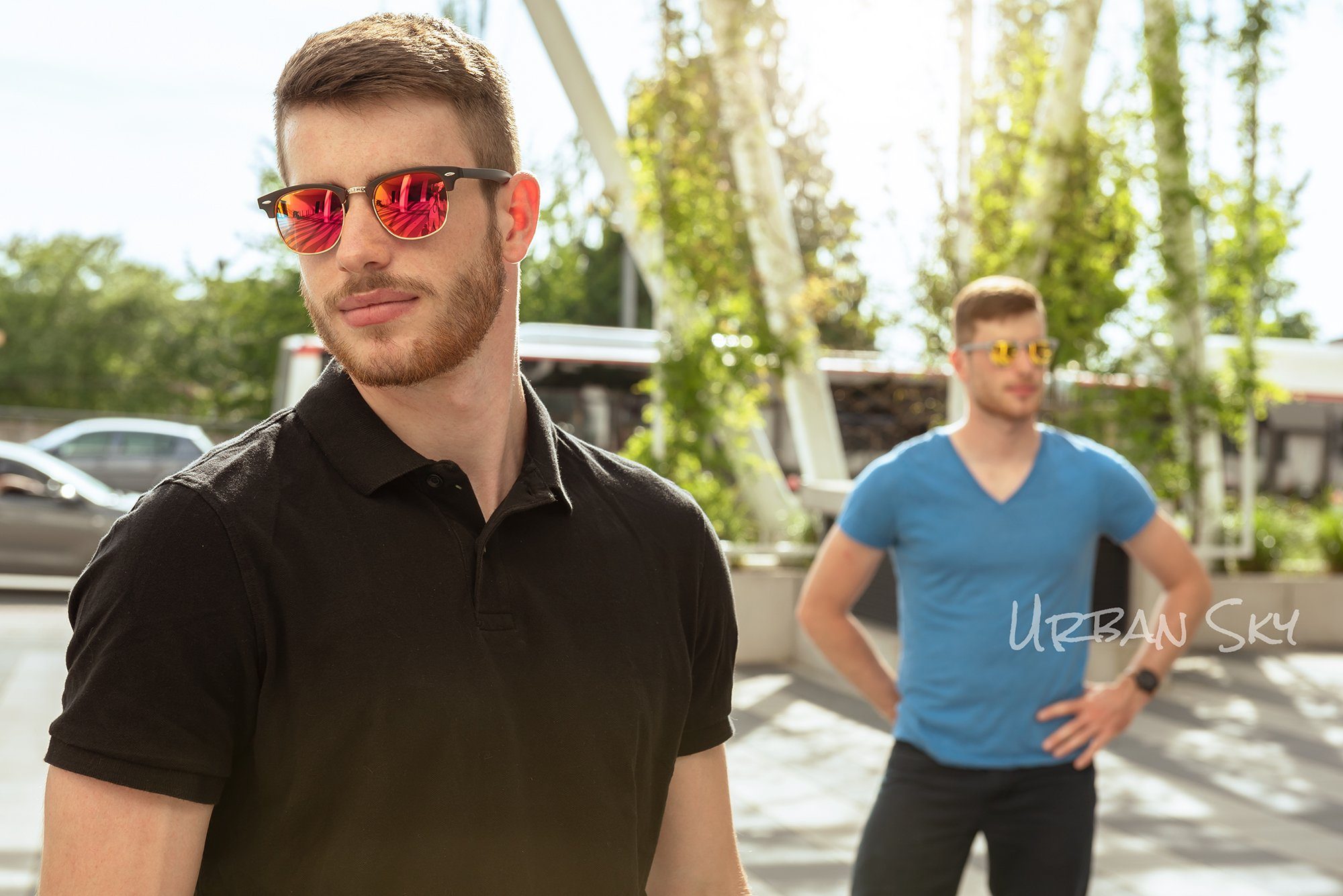 UrbanSky Sonnenbrille D.B. (2er-Pack, Sonnenbrillen-Set mit Einstecketuis) Doppelpack - polarisiert