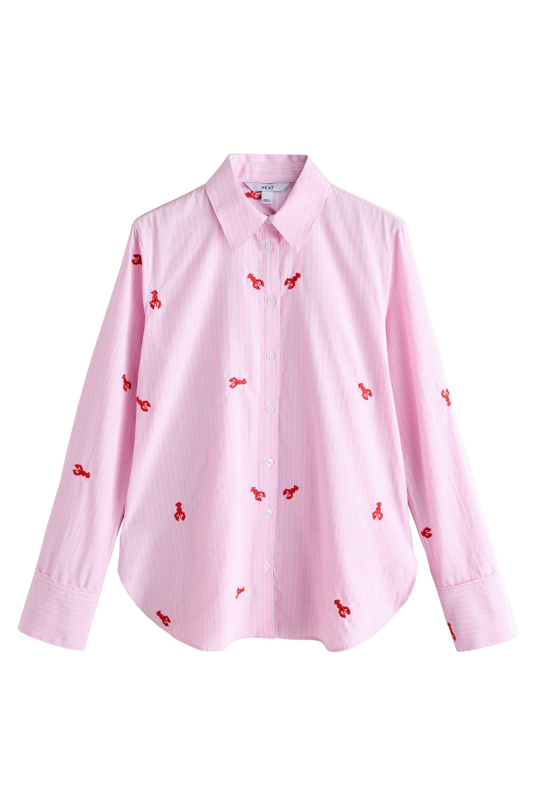 Next Langarmhemd Langarm-Bluse mit Stickerei (1-tlg)