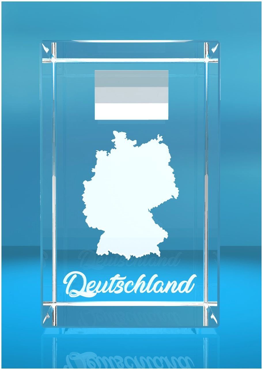 VIP-LASER Dekofigur 3D Glasquader I Deutschland, Hochwertige Geschenkbox, Made in Germany, Familienbetrieb