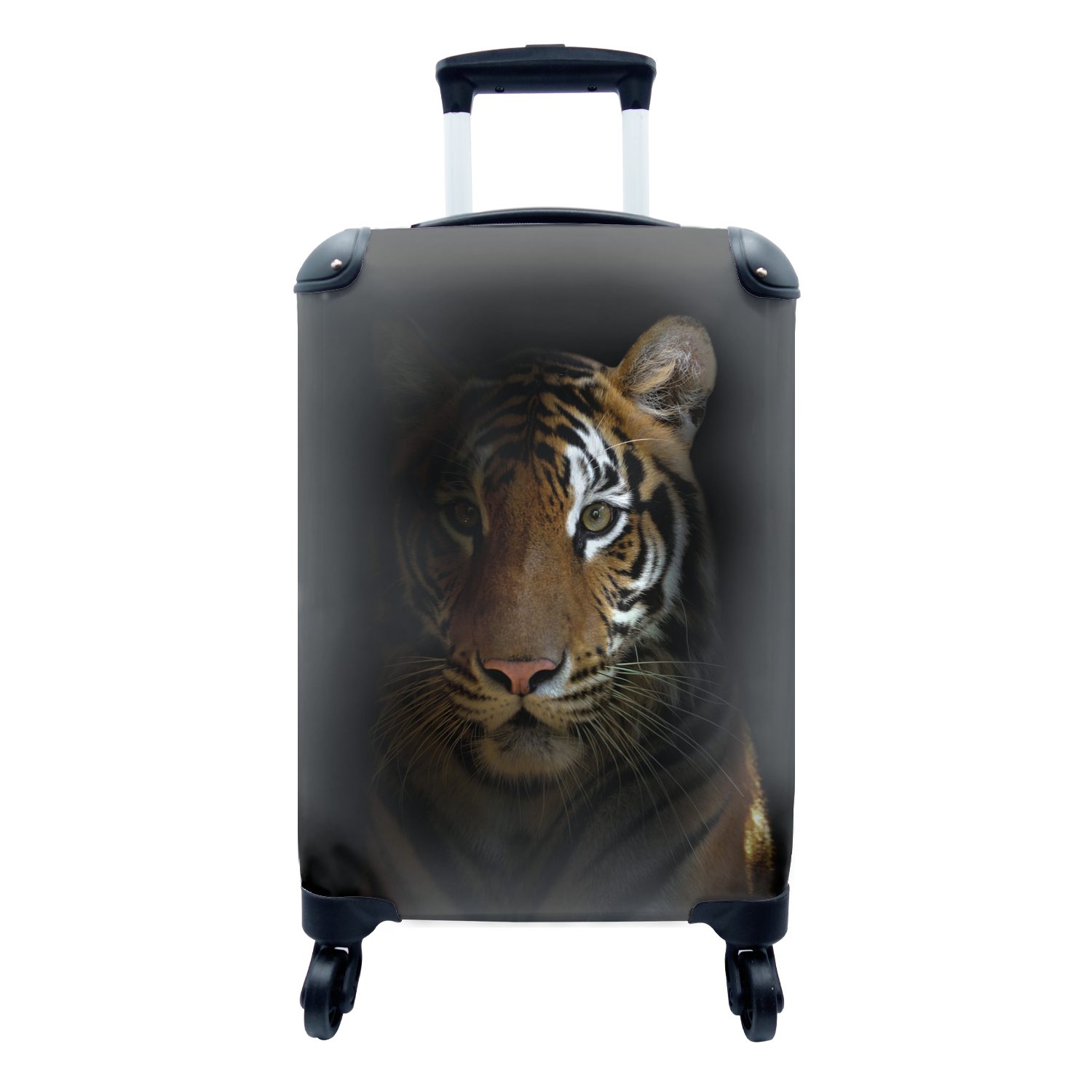 MuchoWow Handgepäckkoffer Tiger - Tiere rollen, Porträt, 4 für Trolley, mit - Ferien, Rollen, Reisetasche Reisekoffer Handgepäck