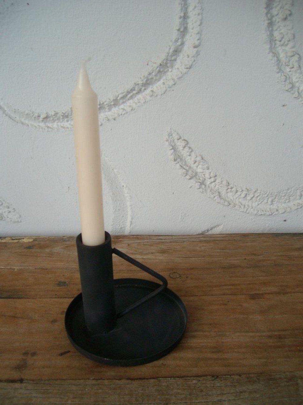 Deko-Impression (1 Massiver, nostalgischer Kerzenhalter St) Eisen Kerzenständer mattschwarz Kerzenhalter