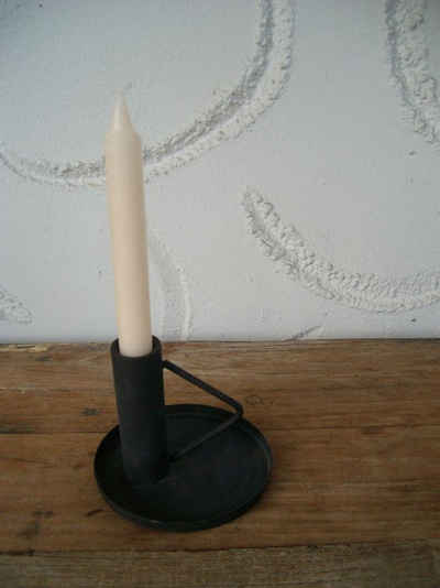 Deko-Impression Kerzenhalter Massiver, nostalgischer Kerzenhalter Kerzenständer Eisen mattschwarz (1 St)