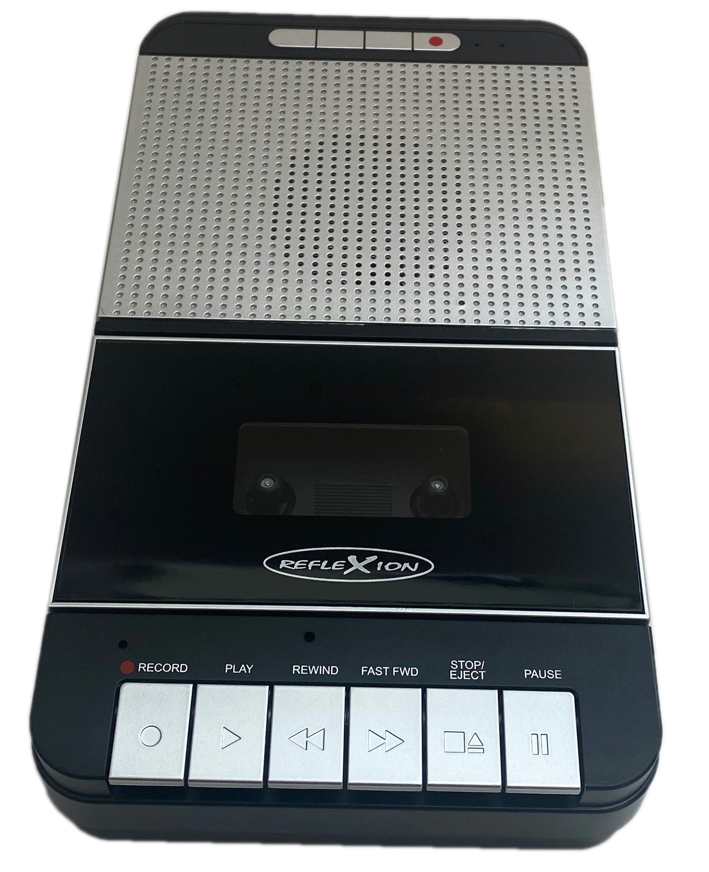 Reflexion CCR8018 Kassettenrecorder Diktiergerät Kassetten Player (One Touch“- Aufnahme und USB-MP3 Aufnahme)