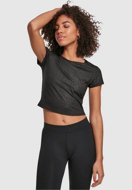 URBAN CLASSICS Kurzarmshirt Urban Classics Damen Ladies Stretch Pattern Cropped Tee (1-tlg)