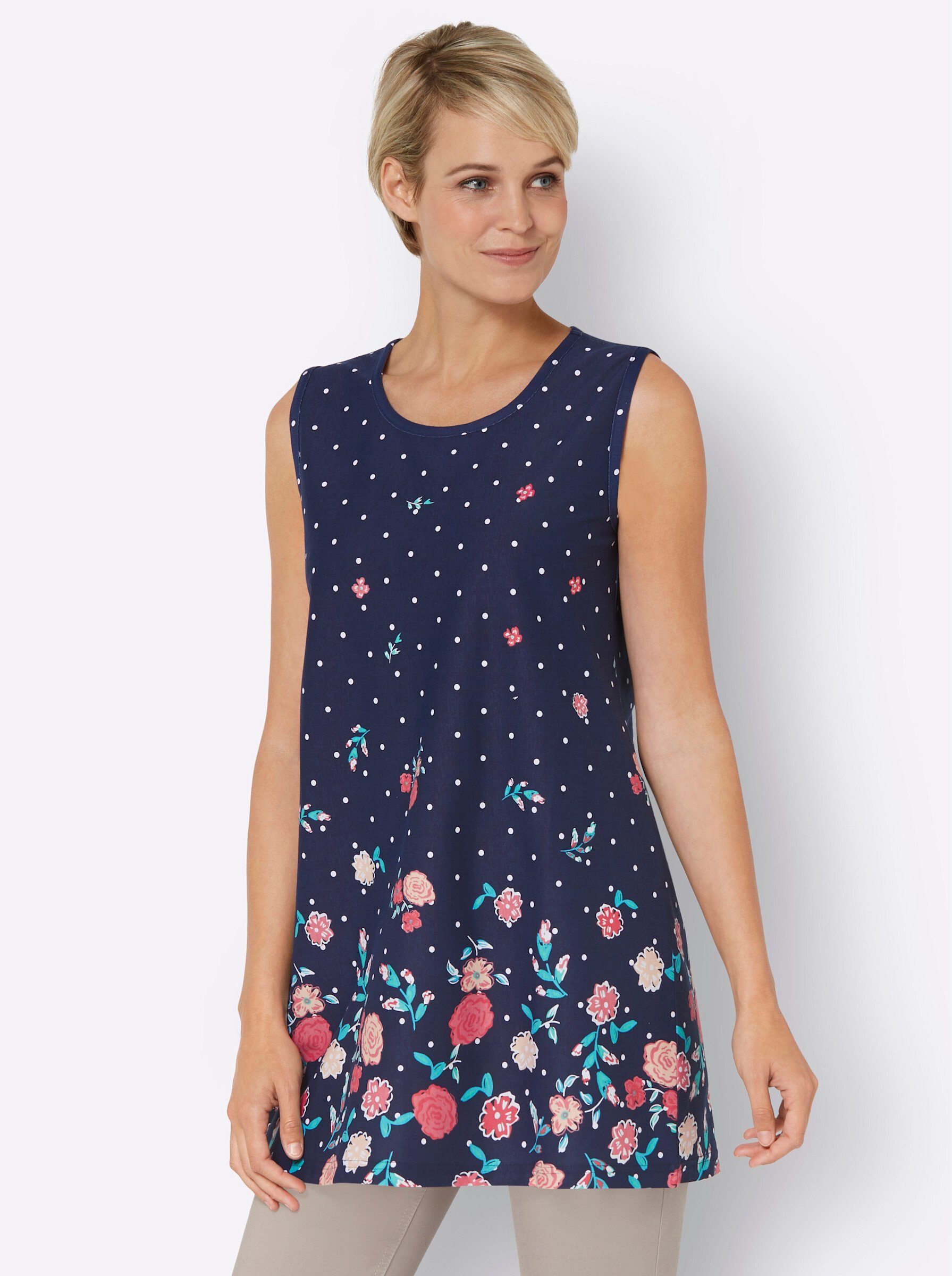 Sieh an! Shirttop Longtop Kurzarm