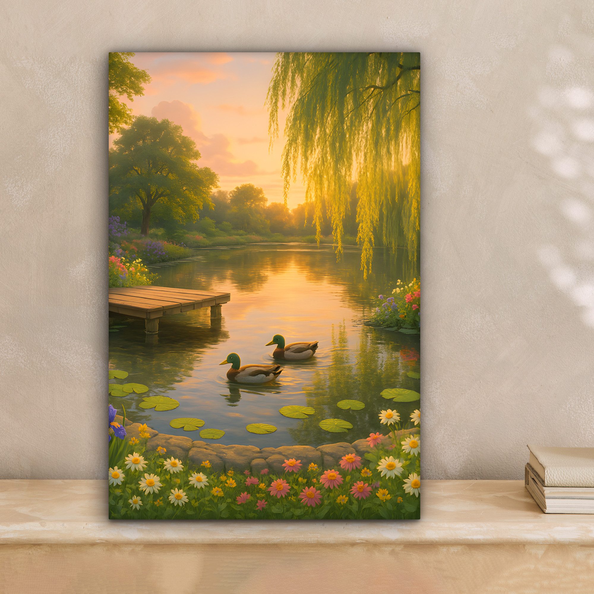 OneMillionCanvasses® Leinwandbild Enten - Teich - günstig online kaufen