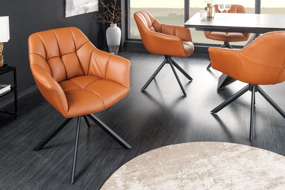 riess-ambiente Polsterstuhl PAPILLON cognac / schwarz günstig online kaufen