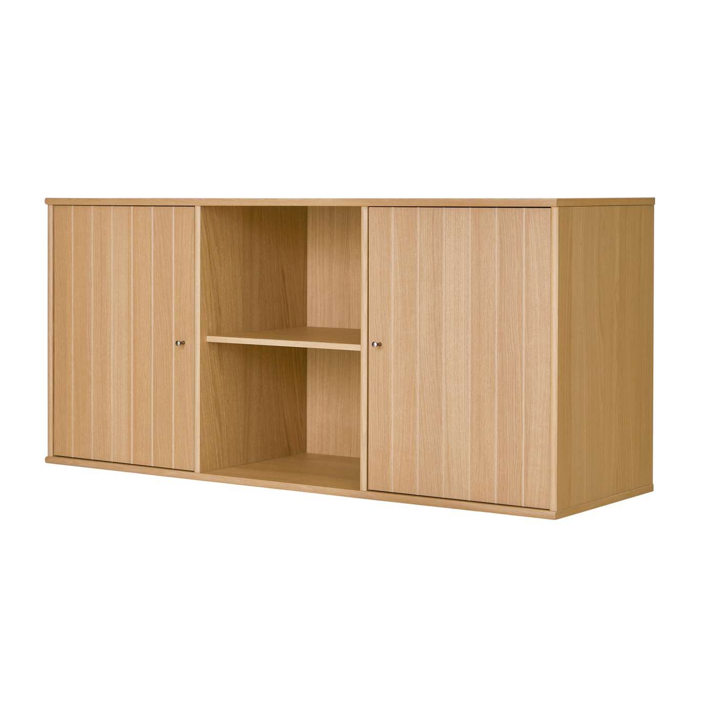 Hammel Furniture Sideboard Mistral, Hochwertig Schrank, hängend/stehend, mit 2 gerillten Türen, und 3 verstellbare Einlegeböden, B: 132 cm, anpassungsbar Designmöbel