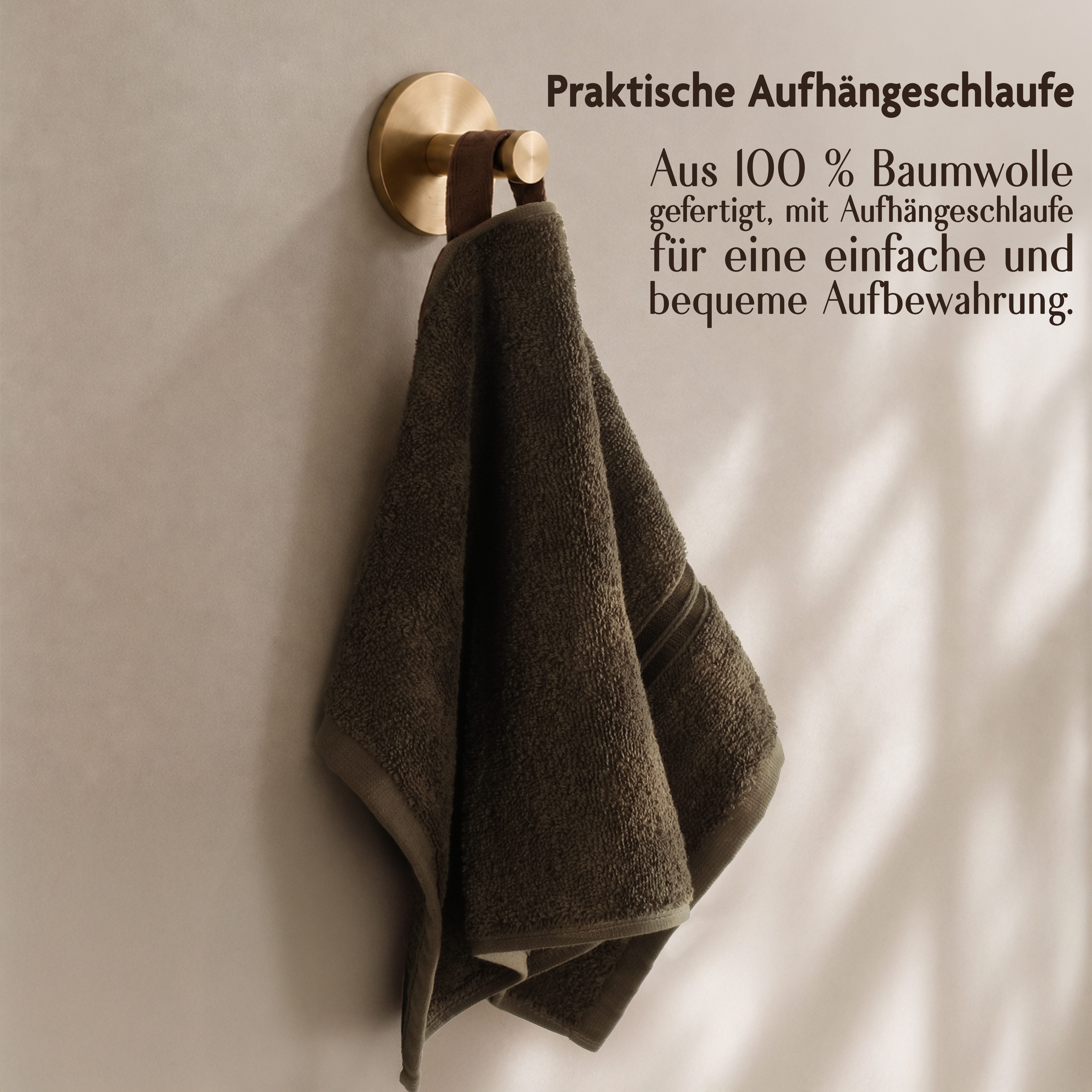 HAMMETEX Gästehandtücher 5er Set, 30x50 cm, weich & saugstark, 100% Baumwolle, Frottier (5-St), mit Bordüre, einfarbig, Schlaufe, 100% Baumwolle Frottee