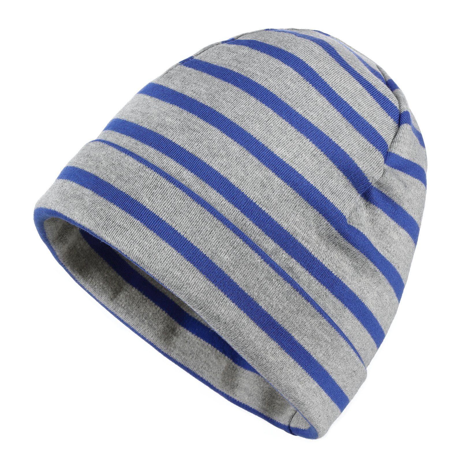 modAS Strickmütze 2530 Unisex Mütze Streifen für Kinder & Erwachsene - Ringelmütze Baumwolle