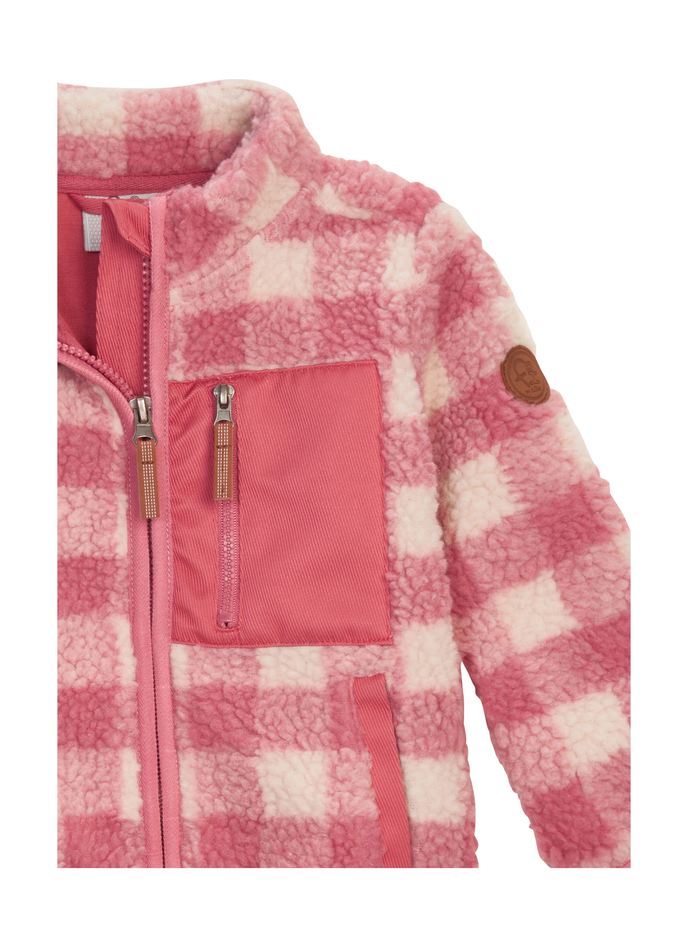 first instinct by killtec Fleecejacke FIOW 50 MNS FLC JCKT Sherpa Fleecejacke mit Karomuster, Kinnschutz und Namensetikett
