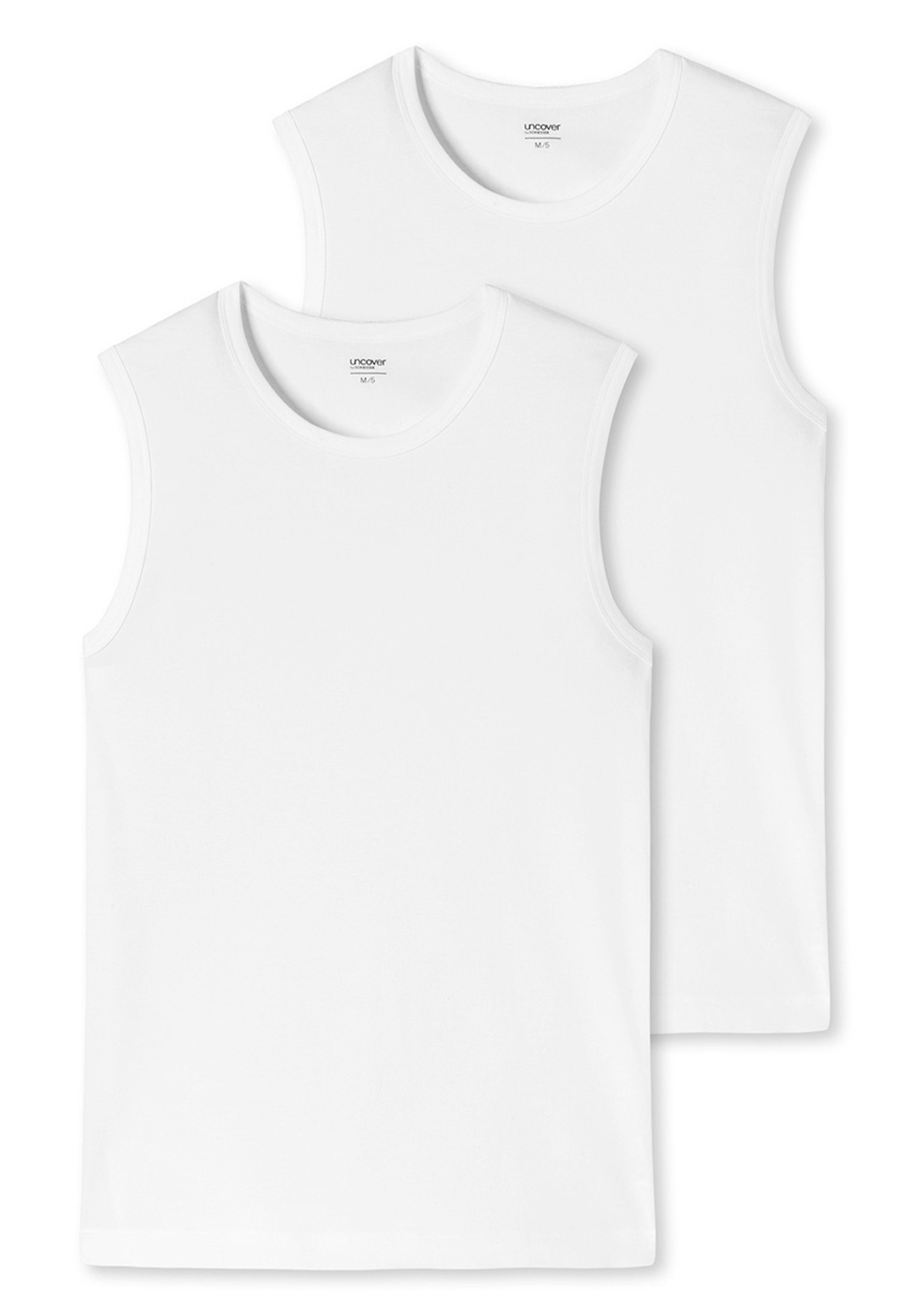 uncover by SCHIESSER Unterhemd 2er Pack Basic (Spar-Set, 2-St) Unterhemd / Tanktop - Baumwolle - Tank Tops mit perfekter Passform Weiß