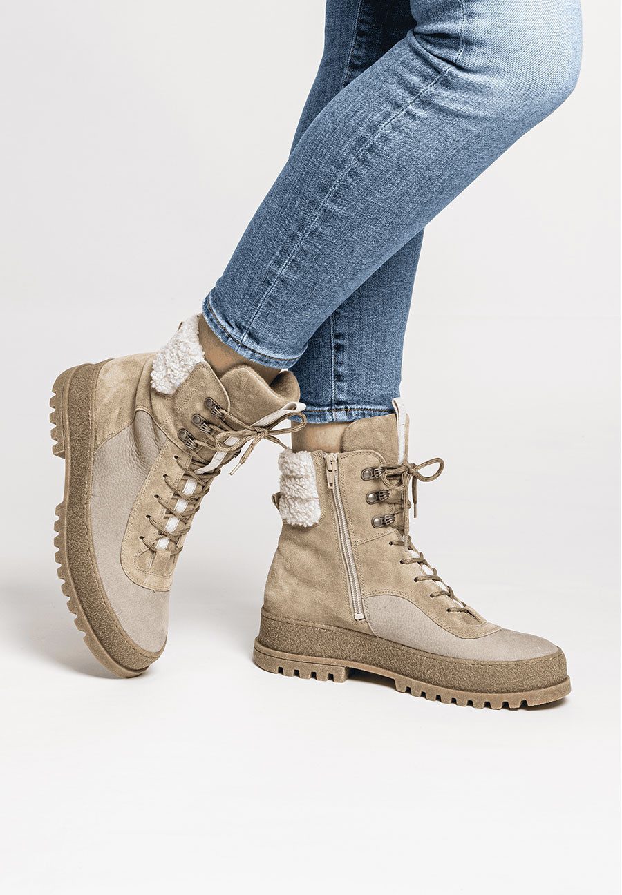 vitaform Damen Stiefeletten Veloursleder Stiefelette