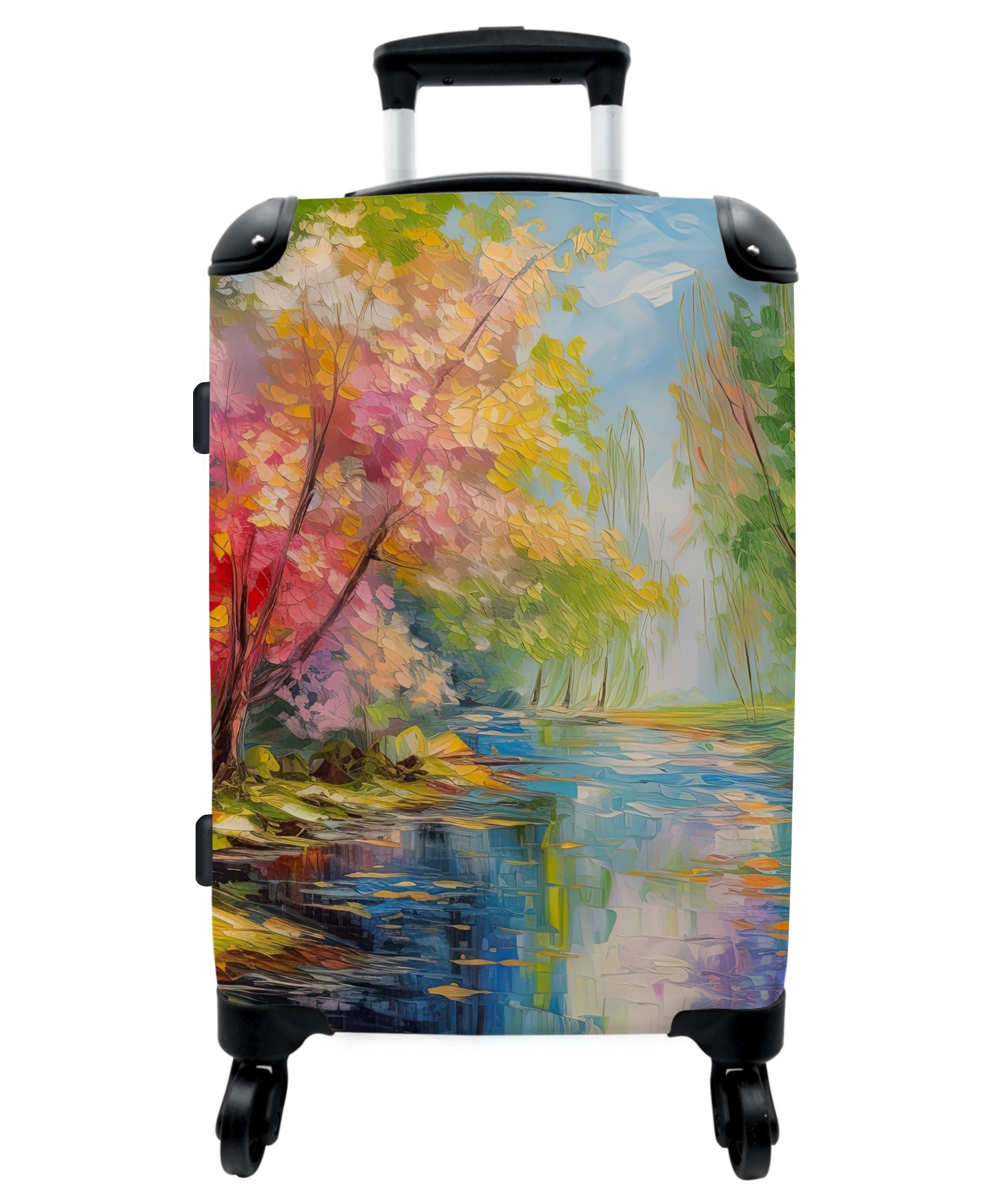 NoBoringSuitcases.com© Koffer 67x43x25cm Ölfarbe - Landschaft - Natur - Farbenfroh, 4 Rollen, Aufgabegepäck Trolley Rollkoffer Große Reisekoffer mit 4 Rollen -