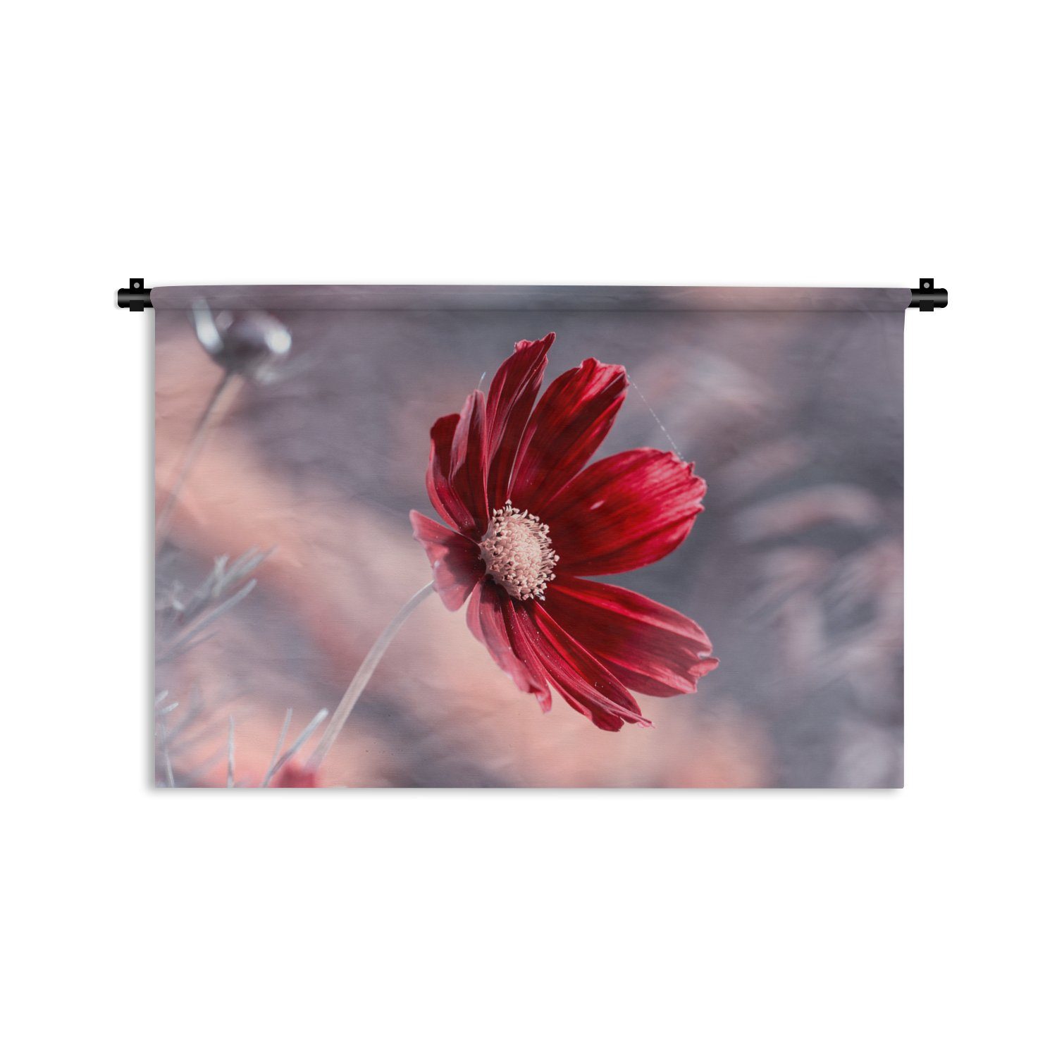 MuchoWow Wanddekoobjekt Blumen - Rot - Natur - Pflanzen, Wanddeko für Wohnzimmer, Schlafzimmer, Kleid, Wandbehang, Kinderzimmer