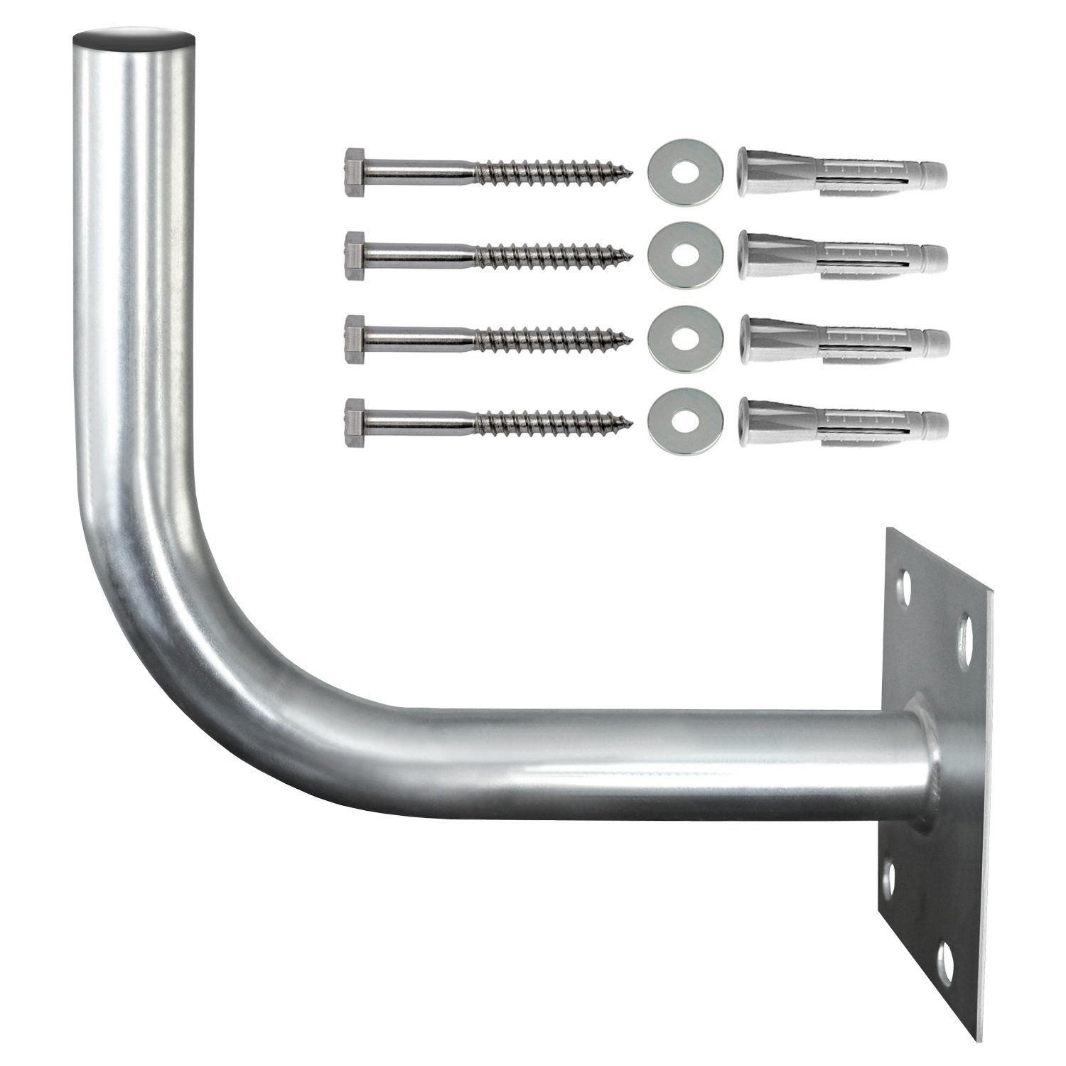 ARLI SAT-Halterung Sat Wandhalterung + Schlüsselschrauben + Dübel + Unterlegscheibe Set, (Schlüsselschraube + Dübel + Unterlegscheibe, Stahl verzinkt für Satellitenschüssel)