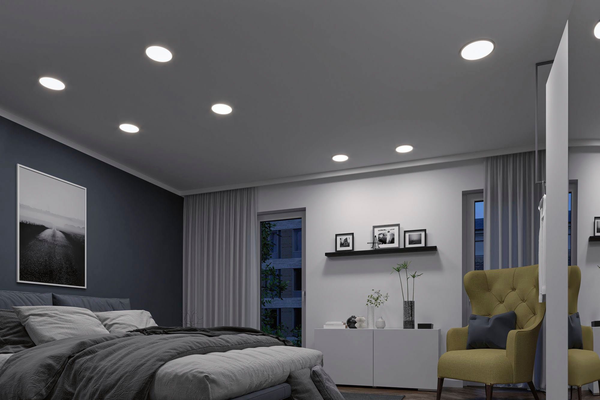 Tunable LED-Modul, LED White Home, Weiß Einbauleuchte warmweiß integriert, kaltweiß, fest - Smart LED Paulmann Areo,