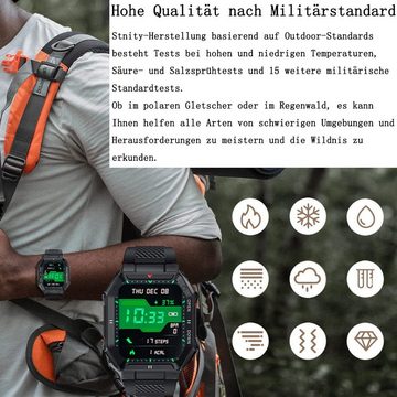 GelldG Smartwatch Herren 1,85" mit Telefonfunktion, Fitness Tracker Smartwatch