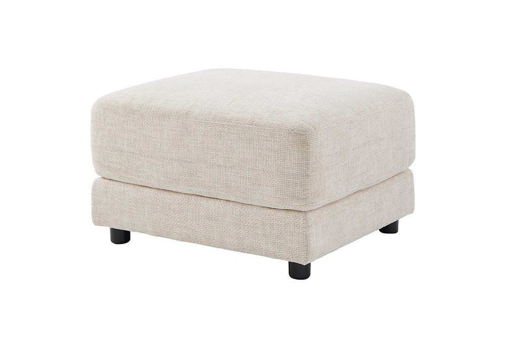 riess-ambiente Fußhocker LOFT 75cm champagner/beige - Chenille, Nosagfederung, Taschenfederkern (Einzelartikel, 1 St), Moderner Polsterhocker - ideal für moderne Wohnzimmer & Loft-Wohnungen