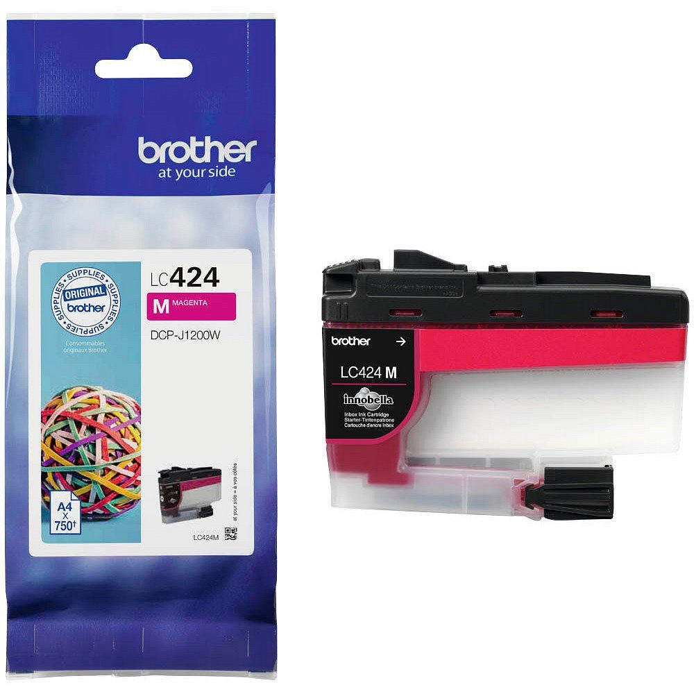 Brother 1 Tintenpatrone LC-424 ca. 750 Seiten - magenta Tintenpatrone (1 Farbe (LC-424M), 1-tlg)