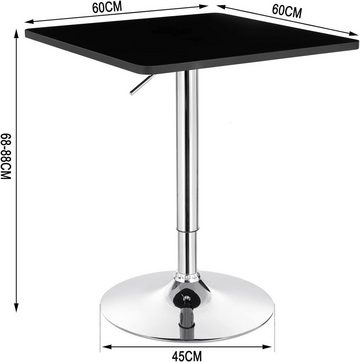 Woltu Bartisch, Bartisch höhenverstellbar Metall & Holz in Schwarz & Grau