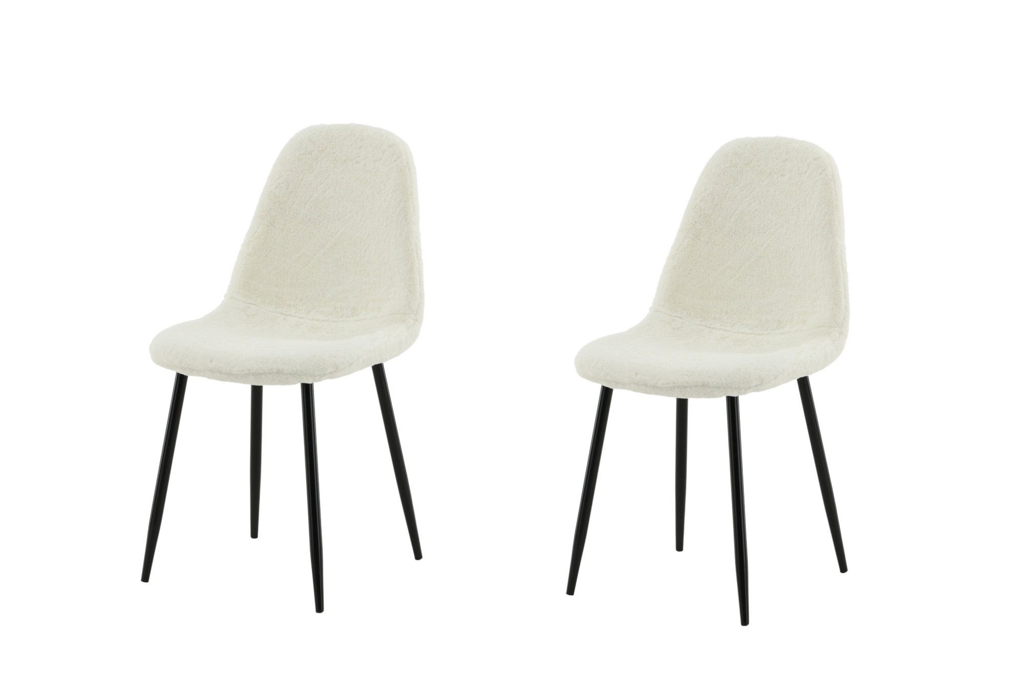 Venture Home Esszimmerstuhl Polar Fluff, 2er-Set Esszimmerstühle in Weiß-Teddy, 150 kg belastbar (2 St), Polsterstuhl, Plüsch-Bezug, Metallbeine, weich, kuschelig
