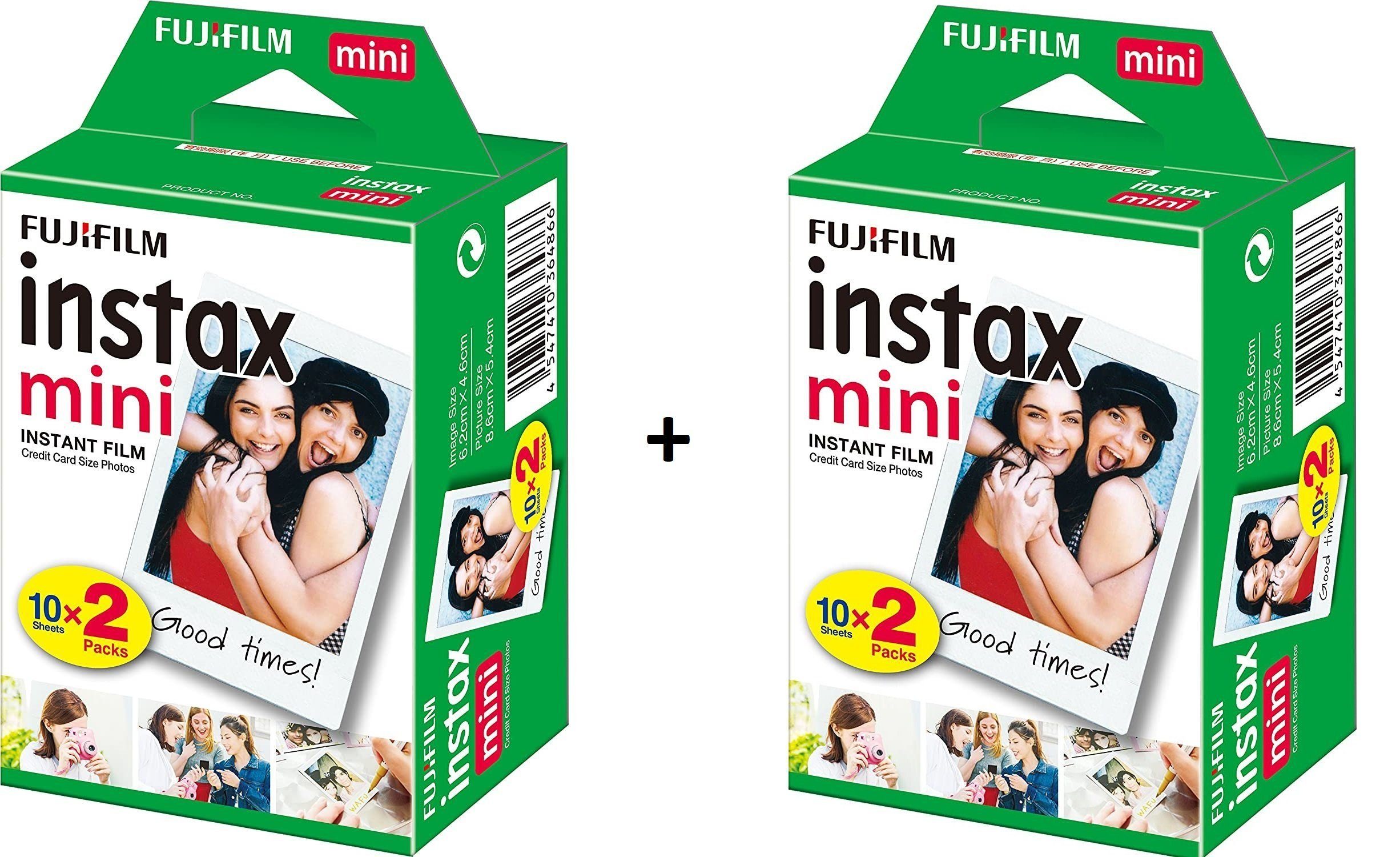 Fujitsu 2x Fujifilm Instax Mini Instant Film Doppelpack - 4x10 Aufnahmen für Sofortbildkamera