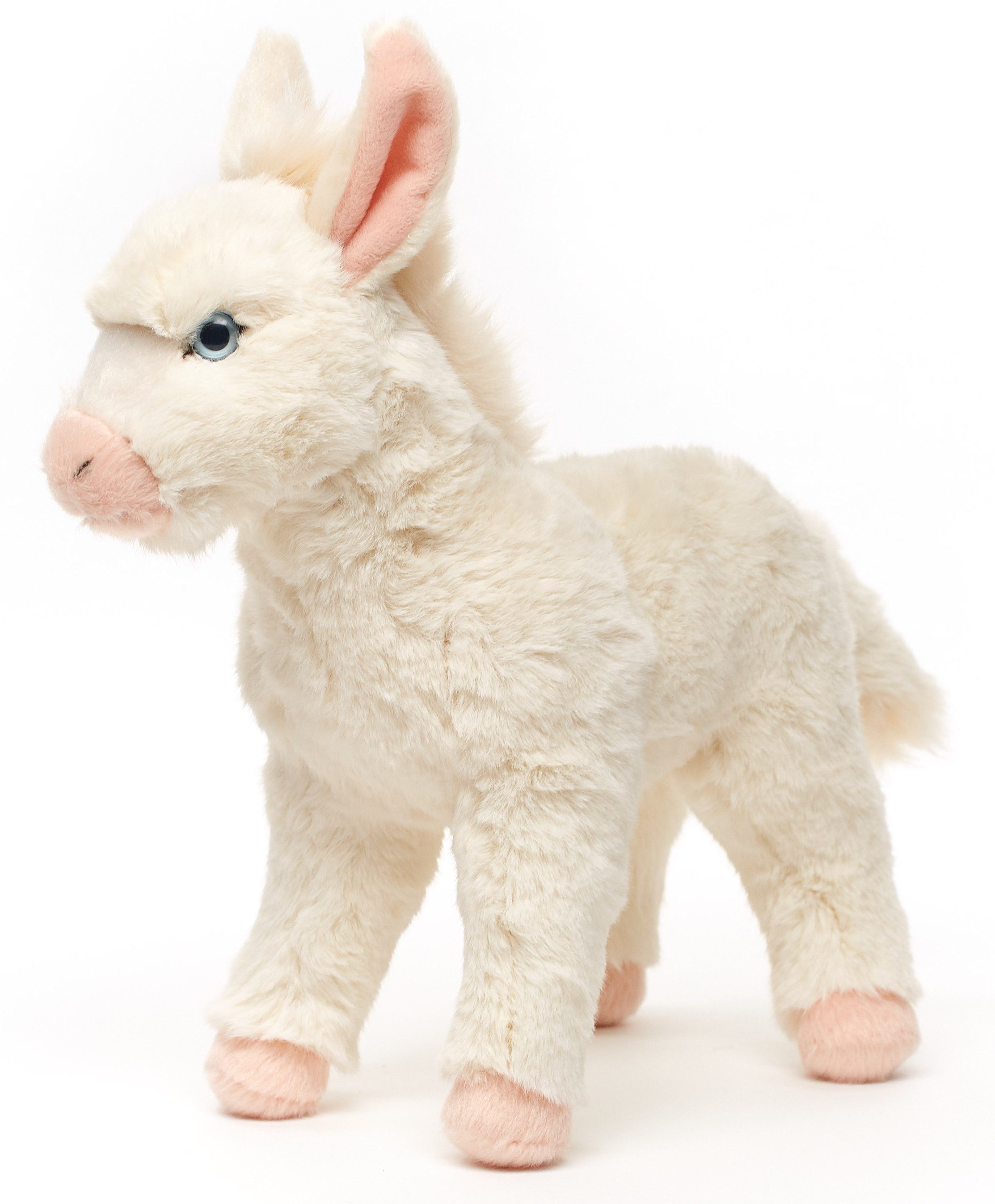Uni-Toys Kuscheltier Barockesel weiß, stehend - 30 cm (Höhe) - Plüsch-Esel - Plüschtier