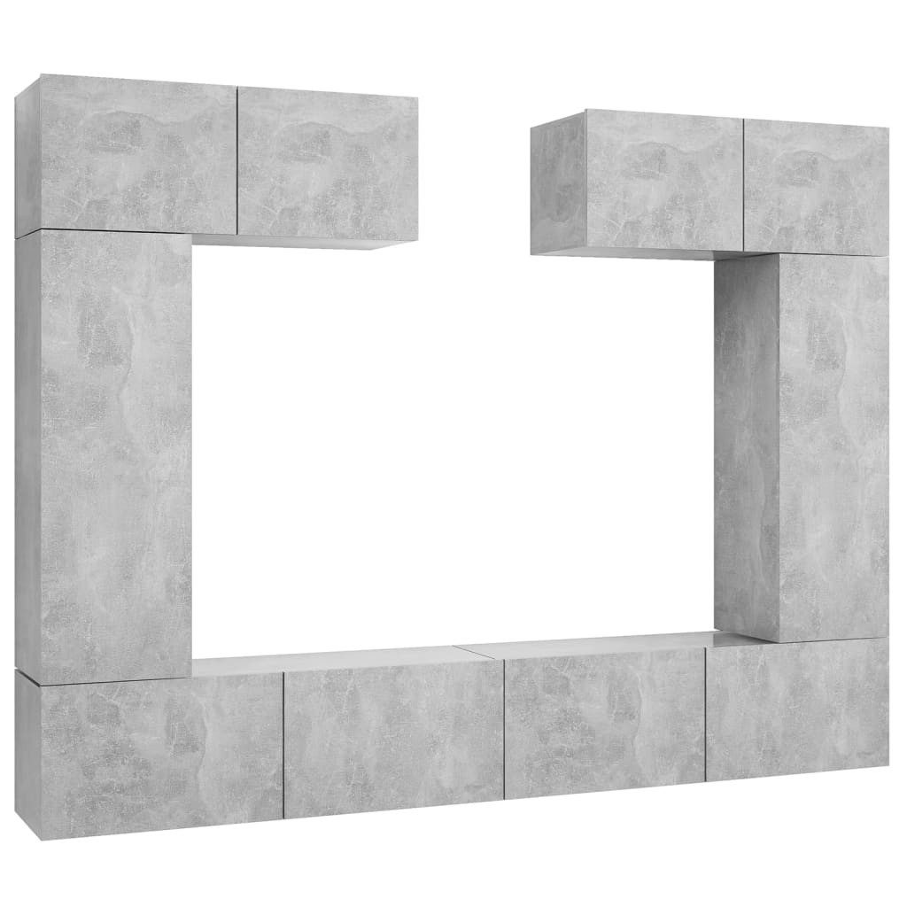 vidaXL TV-Schrank 6-tlg. TV-Schrank-Set Betongrau Holzwerkstoff günstig online kaufen