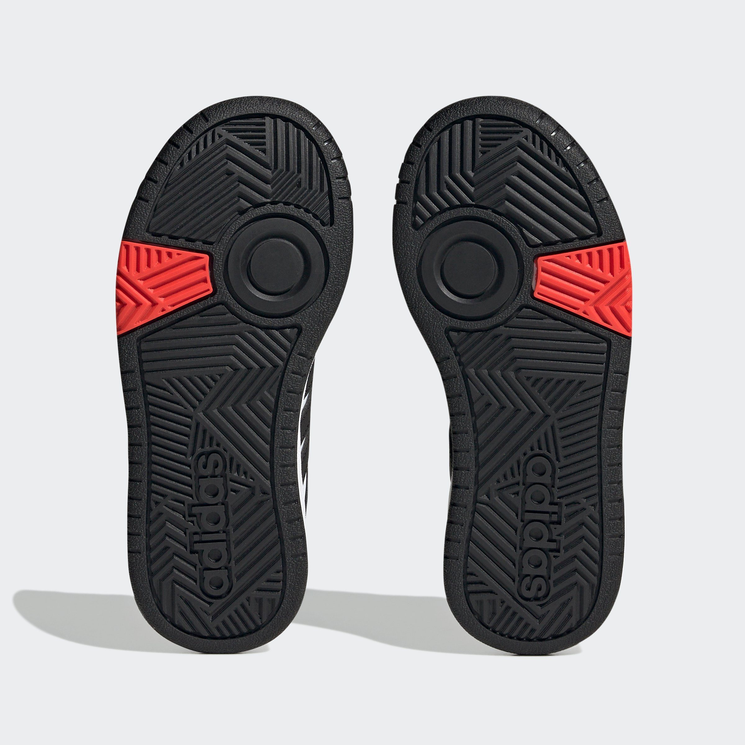 adidas / Red Core White Cloud / Bright Black Sneaker HOOPS Sportswear