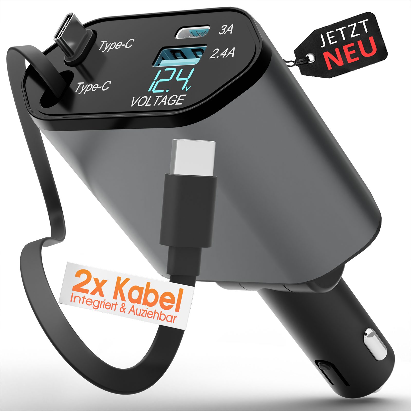 Auto USB C Ladegerät Zigarettenanzünder Adapter Car Charger Kabel Schnelllade-Gerät