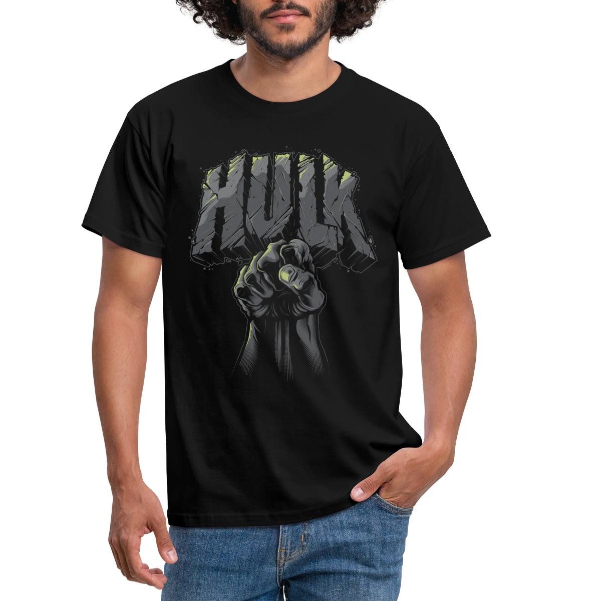 Spreadshirt T-Shirt Avengers Hulk Schriftzug Mit Faust Männer T-Shirt (1-tl günstig online kaufen