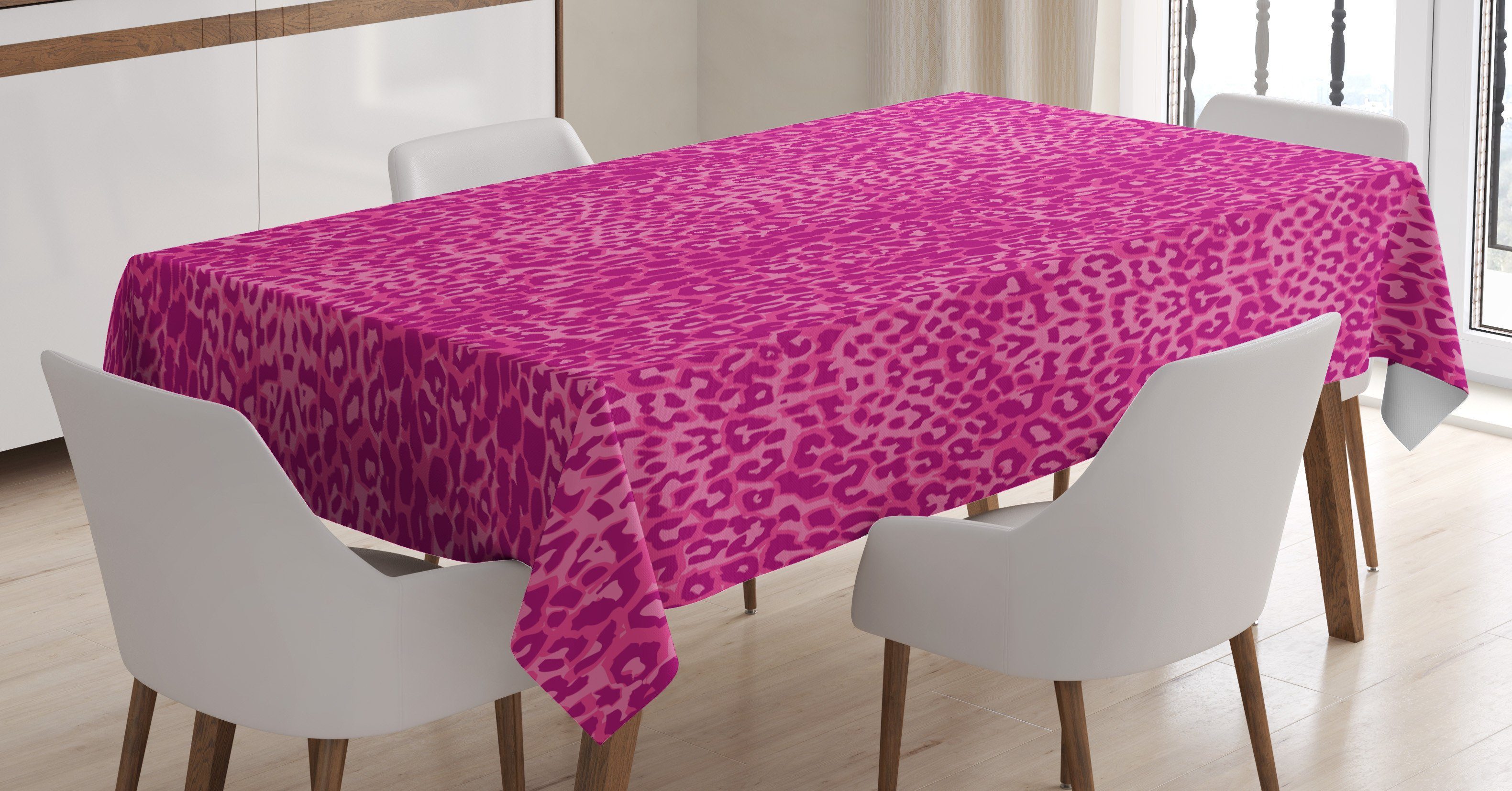 Abakuhaus Tischdecke Farbfest Waschbar Für den Außen Bereich geeignet Klare Farben, Rosa Abstrakt Leopard-Haut-Muster