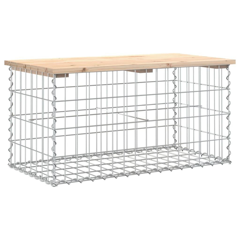 Gartenbank Gartenbank aus Gabionen 83x44x42 cm Massivholz Kiefer