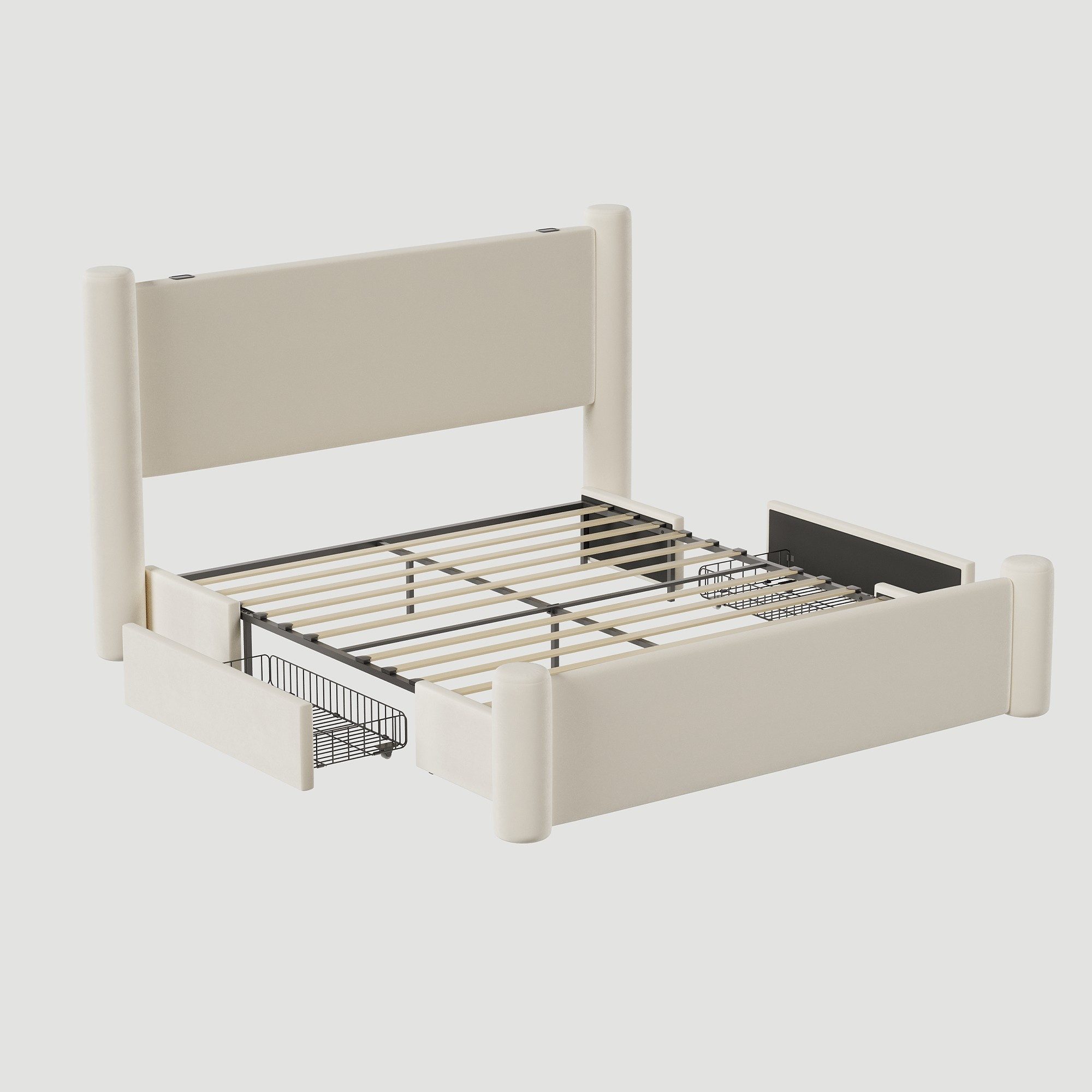 LVHOM Stauraumbett 140x200cm/160x200cm Bettgestell, Doppelbett/Polsterbett/ günstig online kaufen