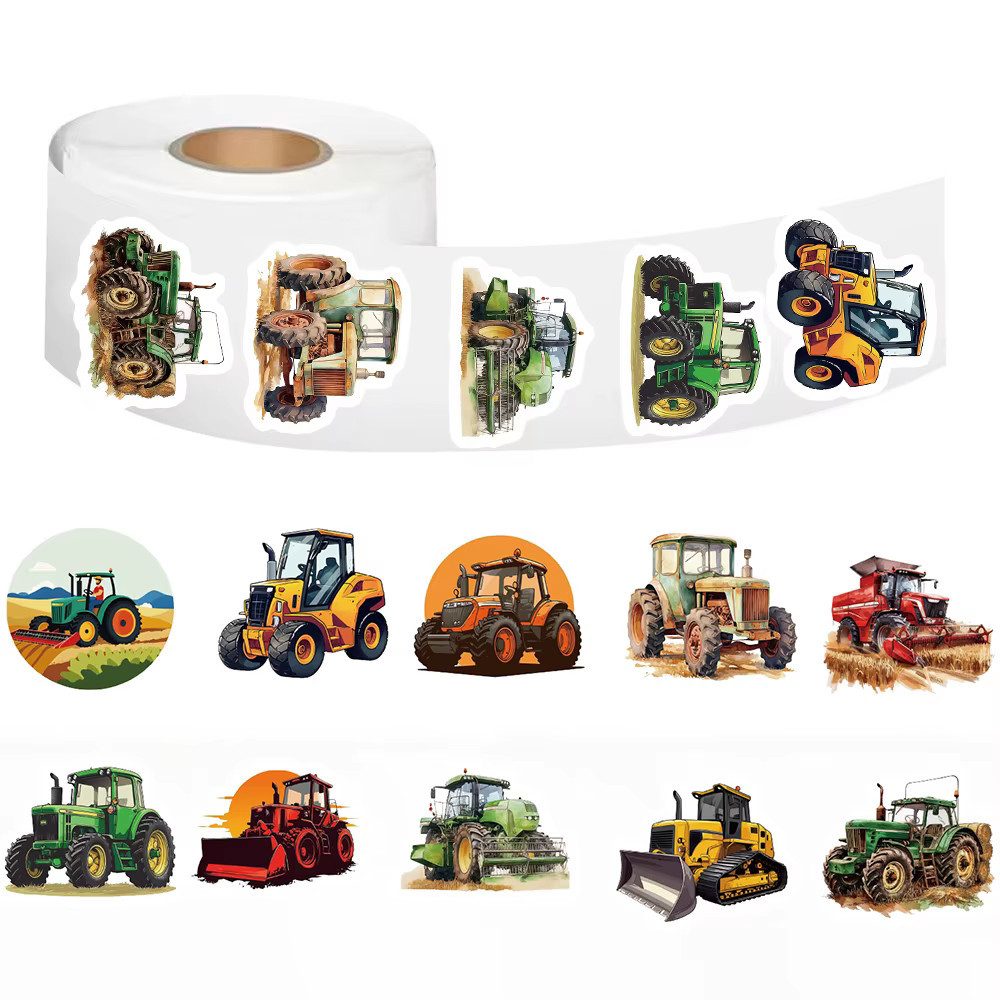 Ware aus aller Welt Sticker 500 Traktor & Baufahrzeuge Sticker Goodie Basteln Party, (1-tlg)
