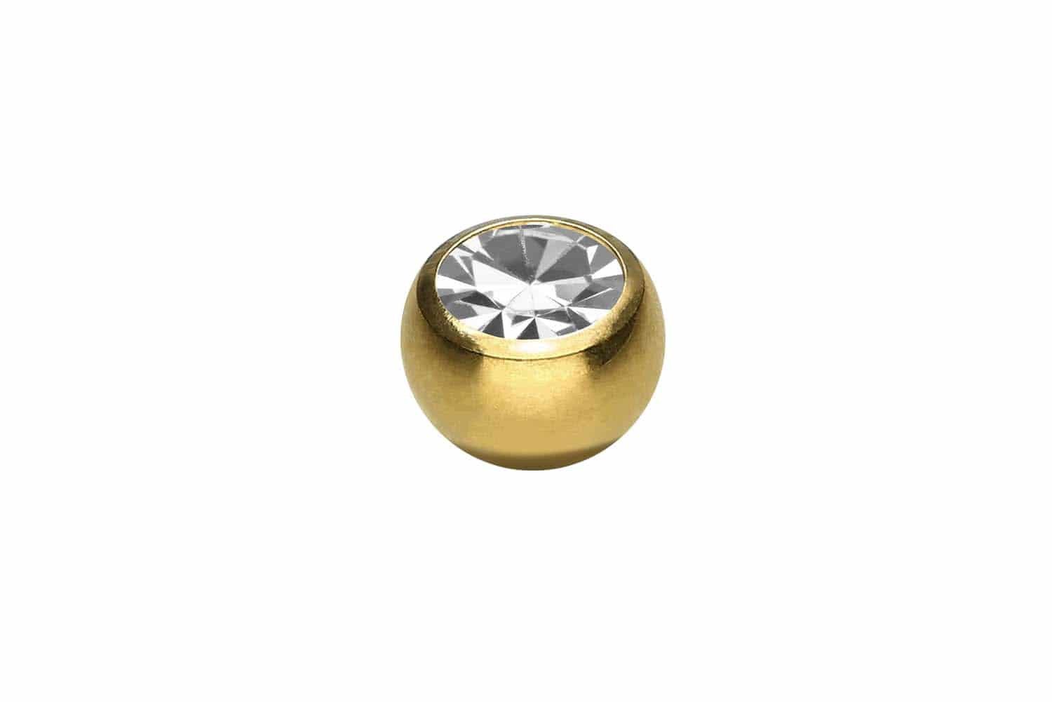 PIERCINGLINE Piercing-Set Chirurgenstahl Schraubkugel KRISTALL (Schraub-Aufsätze, 1-tlg)