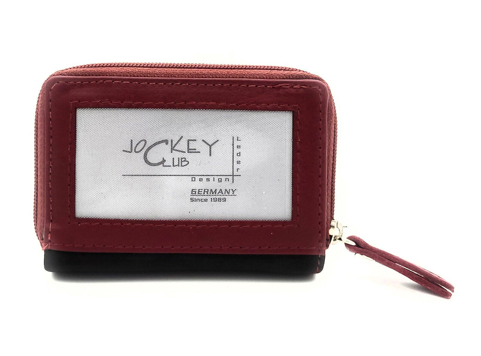 RFID echtem Schutz Rot Geldbörse, JOCKEY Leder, CLUB Mini mit aus