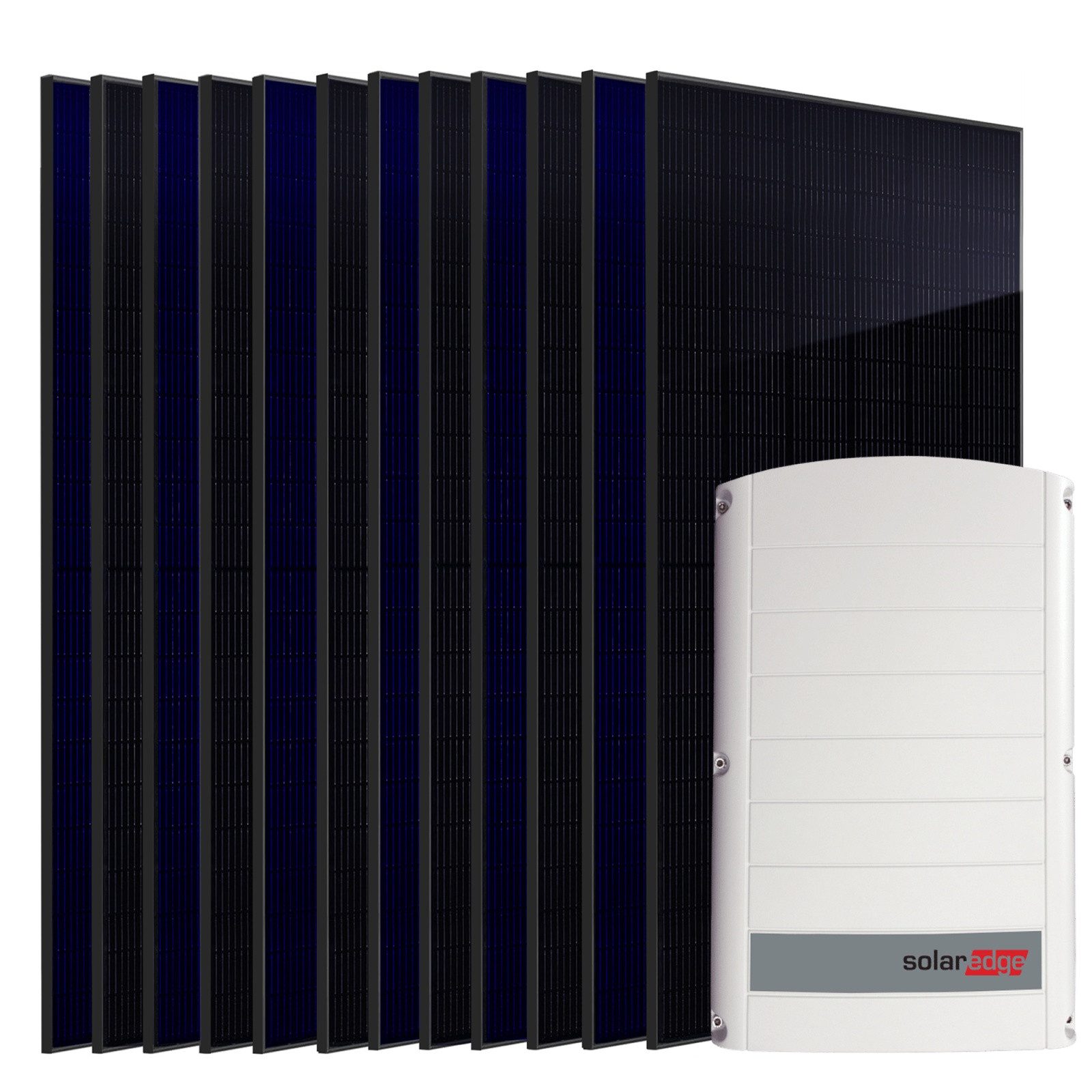 SUNNIVA Solaranlage 6.0 kW, Monokristallin, (12x 500 W Solarmodule Fullblack Bifacial, Wechselrichter SolarEdge SE6K (3-phasig)