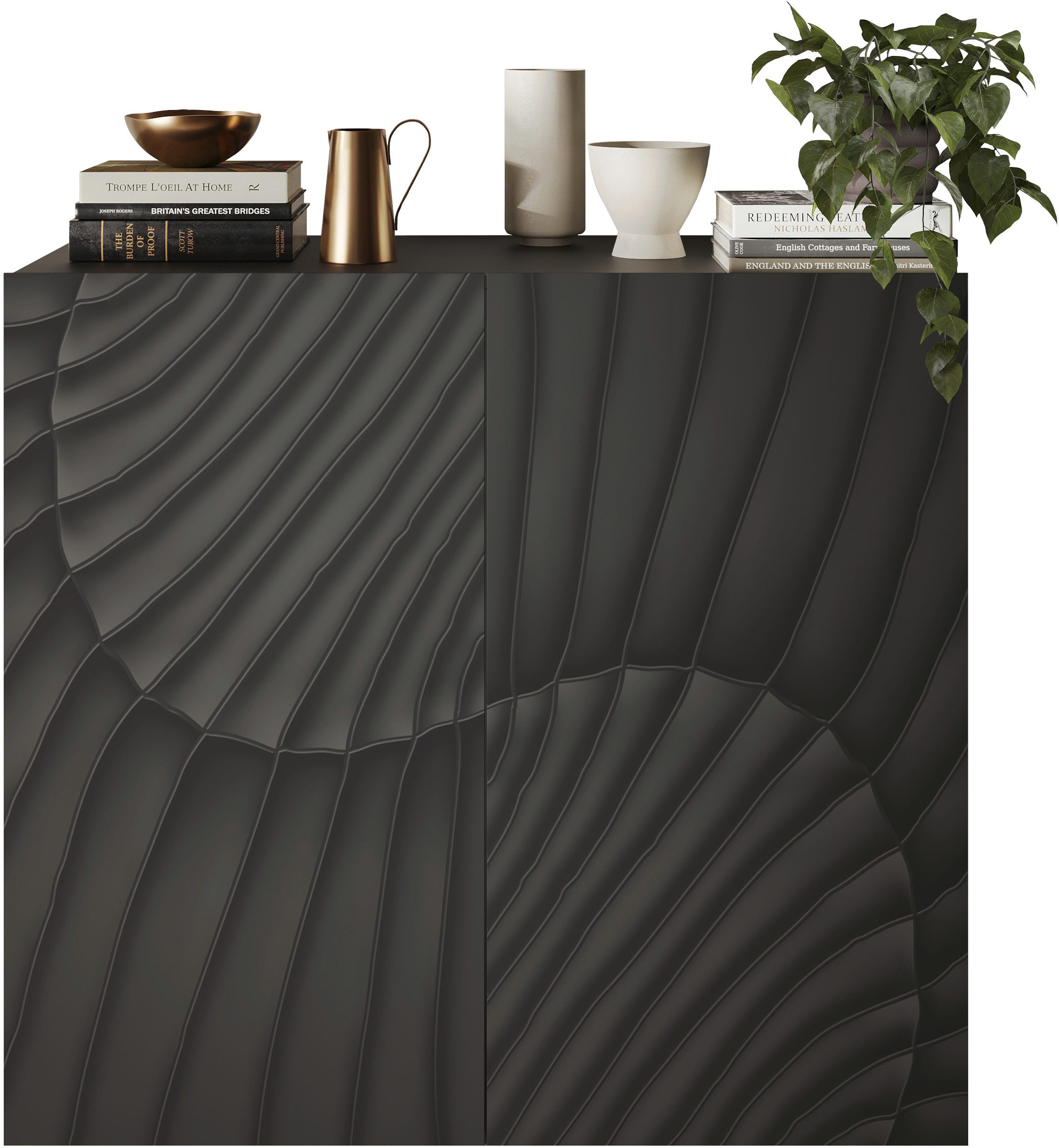 INOSIGN Highboard Snake, Kommode, Anrichte, Stauraummöbel, Höhe 123 cm, Breite 121 cm, moderne Wohnmöbel, 2 Türen, viel Stauraum, stilvoll und funktional