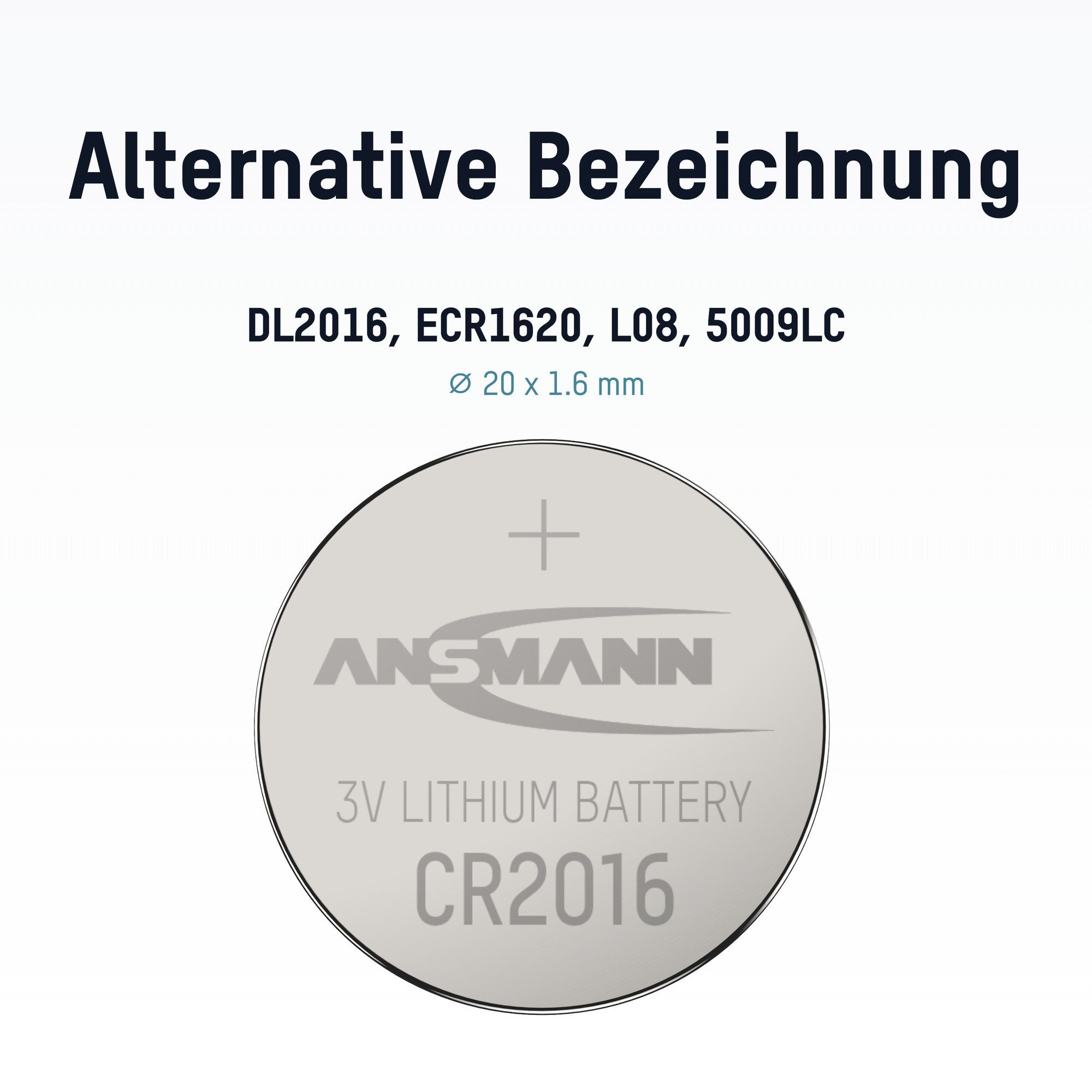 ANSMANN AG ANSMANN Lithium Knopfzelle CR2016 Knopfzelle