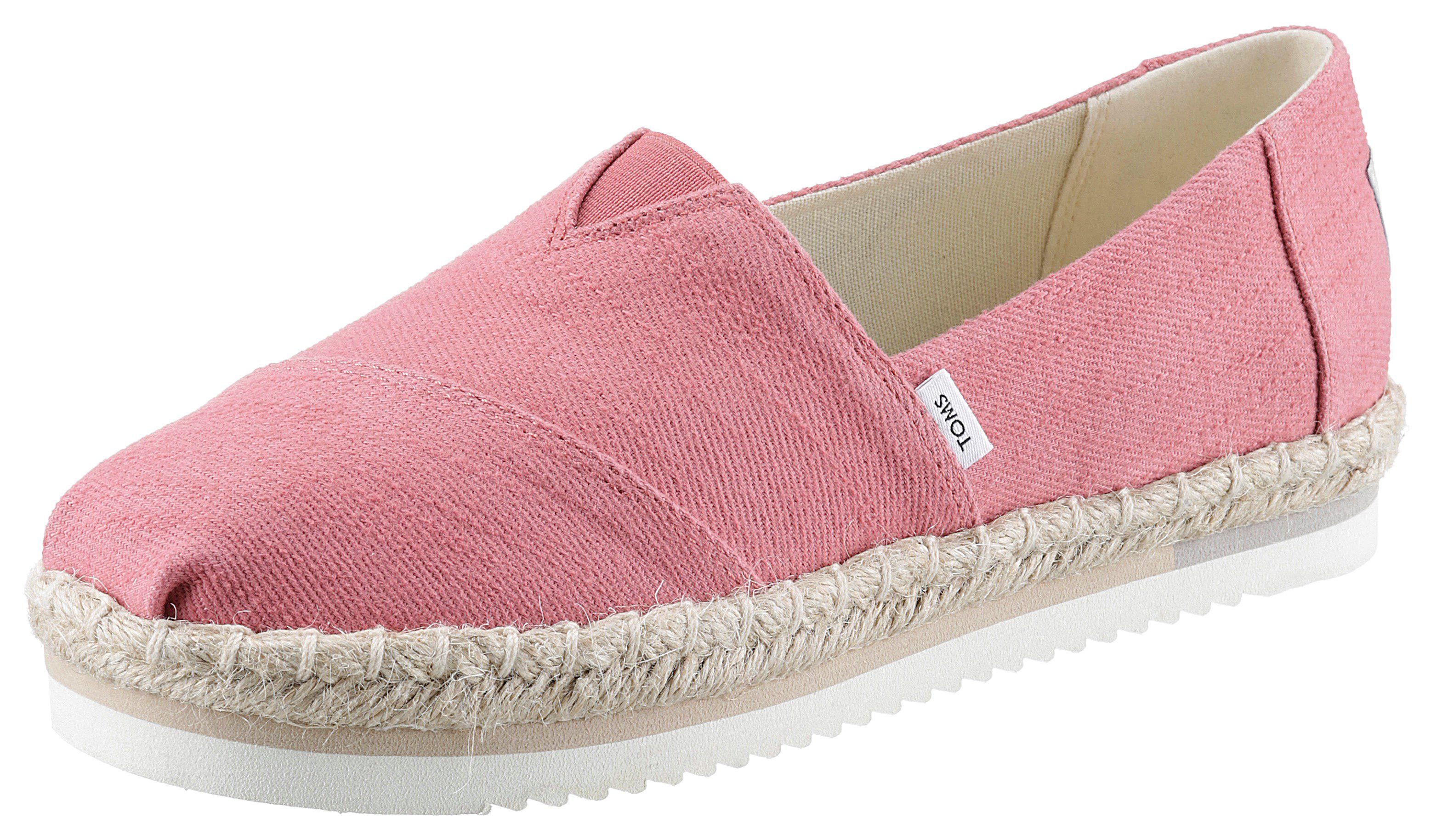 TOMS ALPARGATA PLATFORM ROPE Espadrille in veganer Verarbeitung, schmale Form