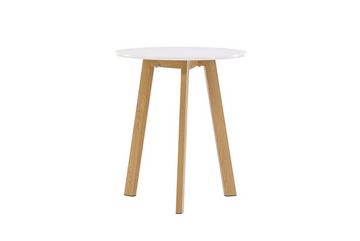 BOURGH Esstisch LEONORA - Runder Tisch ⌀65cm - weiße Platte im Nordic Style, Tischplatte aus sehr haltbarem MDF Material