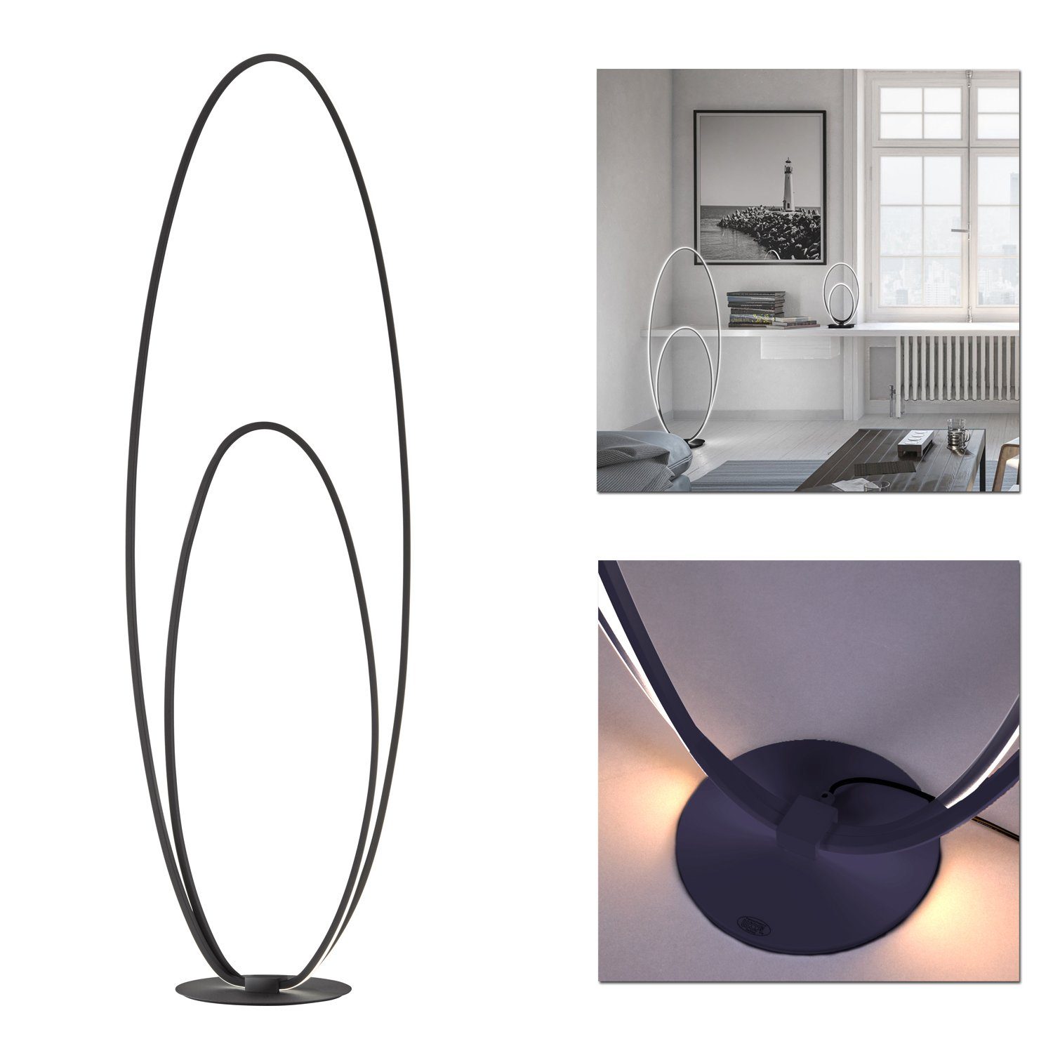 Home4Living Stehlampe Stehleuchte Standleuchte LED schwarz Stehlampe Leuchte 25W, Dekorativ