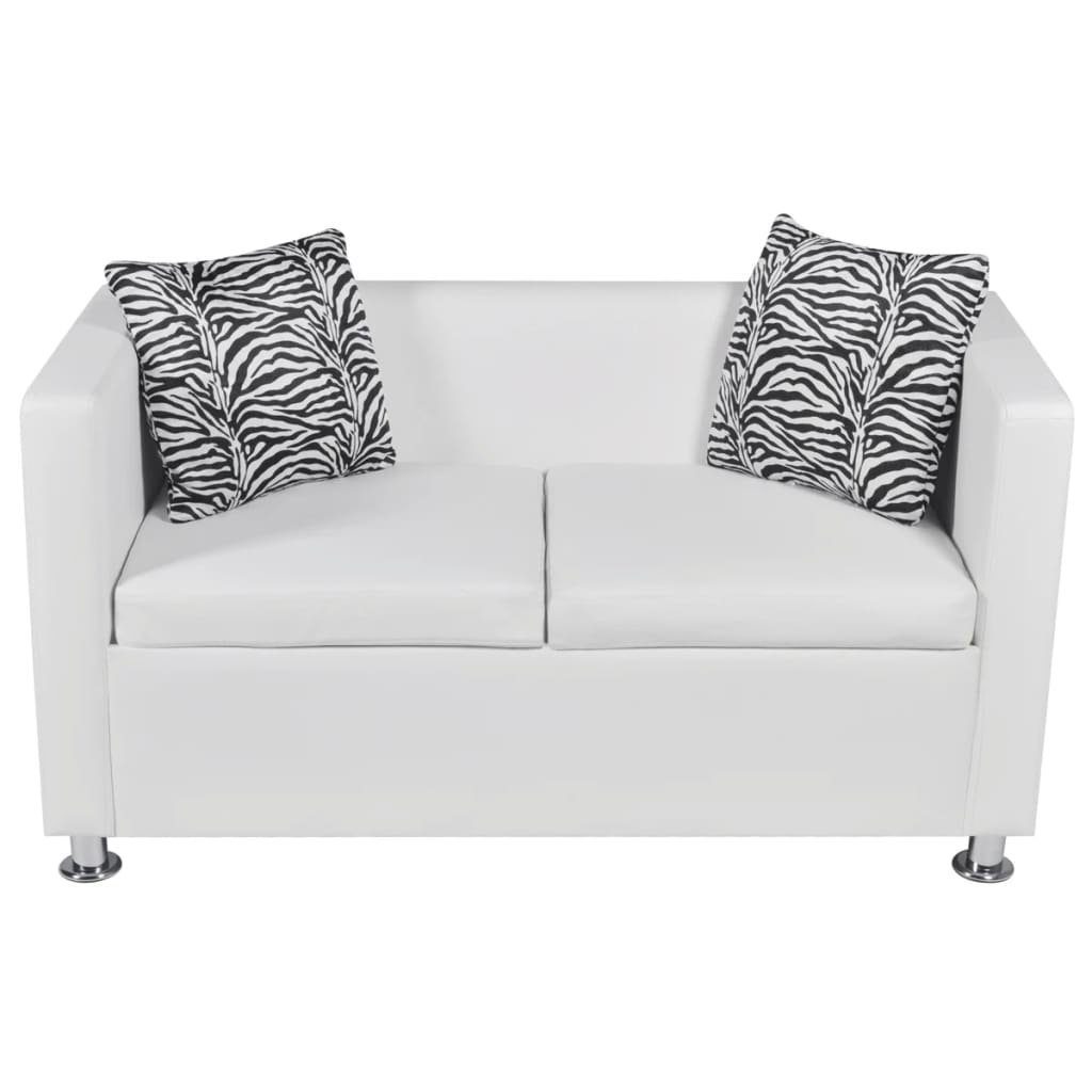 Kunstleder Weiß vidaXL Sofa 2-Sitzer-Sofa