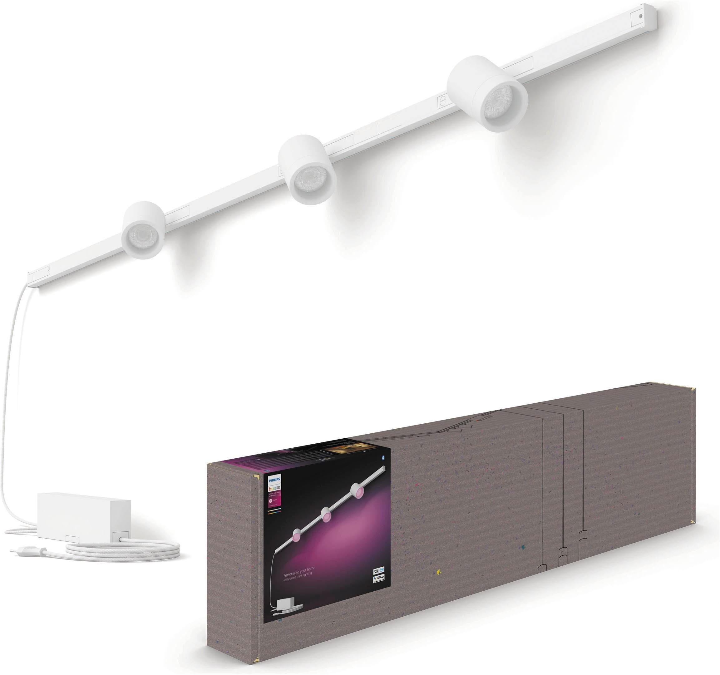 Philips Hue Wandleuchte Perifo Basis-Set White & Color Ambiance 3 Spots Schwarz, Abschaltautomatik, Bluetooth, CCT - über Fernbedienung, Dimmfunktion, Einschlafhilfe, Farbsteuerung, Farbwechsel, Memory, nach Trennung vom Netz, Nachtlichtfunktion, RGB, Smart Home, Timerfunktion, Weckerfunktion, dimmbar über Fernbedienung, mehrere Helligkeitsstufen, LED fest integriert, Farbwechsler, RGB, warmweiß - kaltweiß, Steuerbar per App und Stimme, Smart Home fähig, Farbfähig und Weißtöne