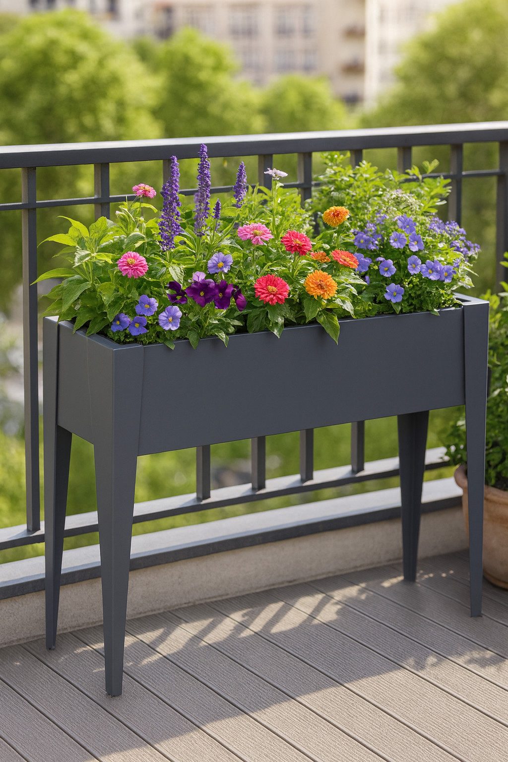 WESTMANN Hochbeet Vendura L Anthrazit, Ideal bei kleinen Stellflächen
