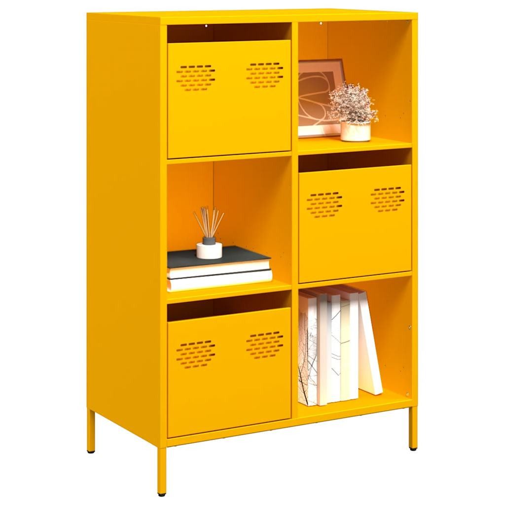 vidaXL Highboard Highboard Senfgelb 68x39x103,5 cm Stahl (1 St)