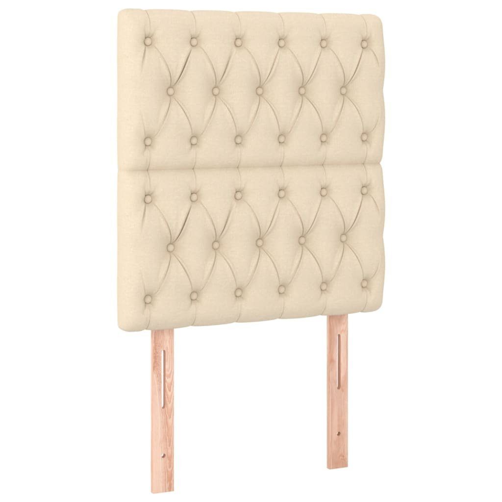 vidaXL Bett Kopfteil Creme 80x7x118/128 cm Stoff (1-tlg)